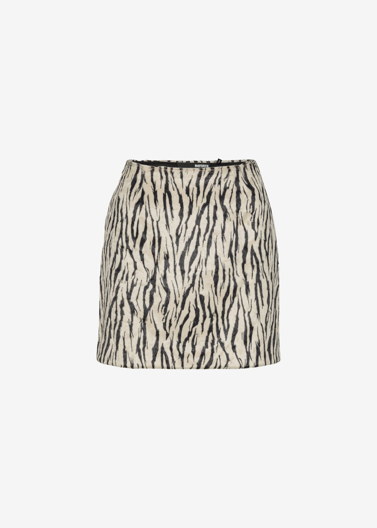 Rotate Printed Faux Fur Skirt - Egret Comb - 7