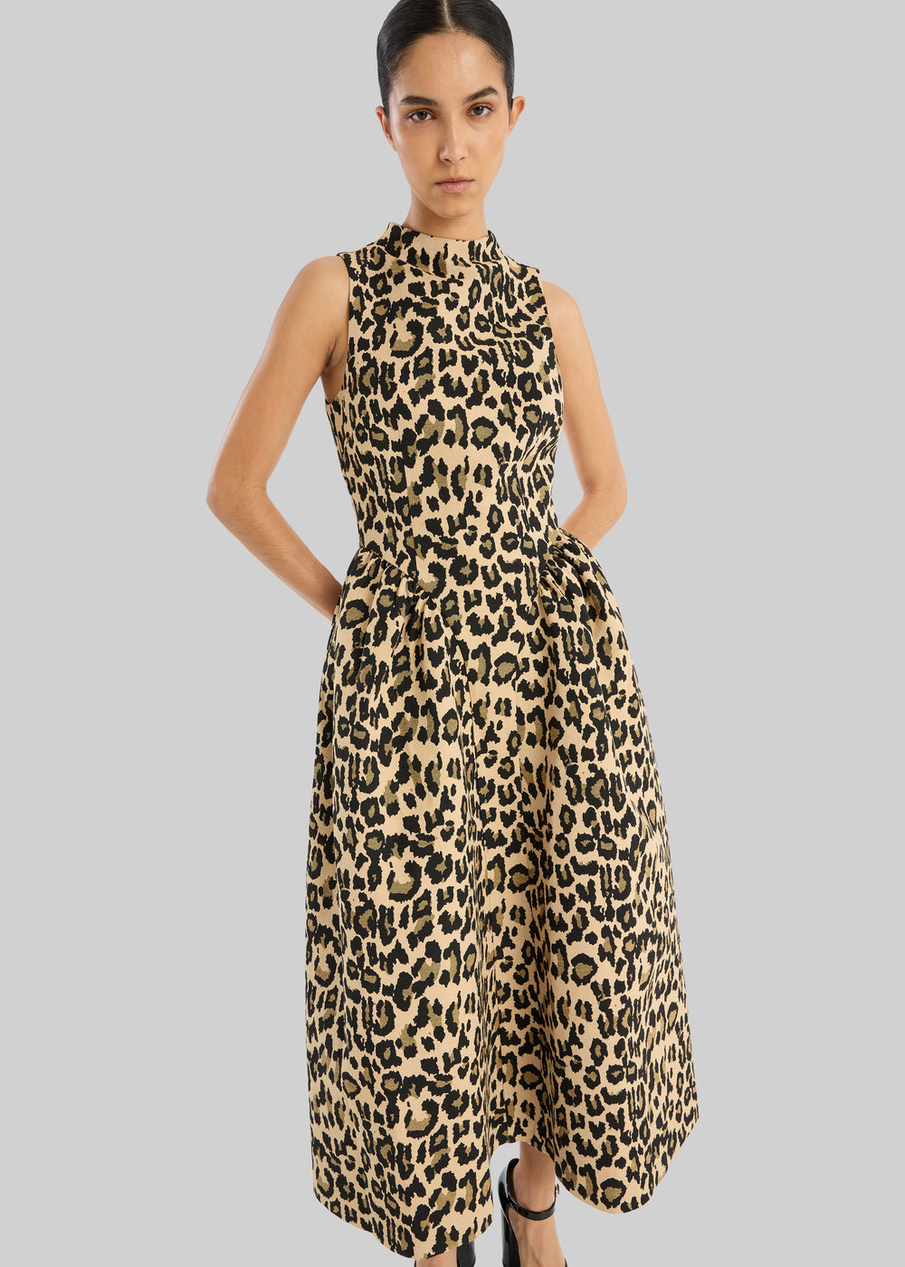 Rotate Jacquard Midi Dress - Dijon Comb - 1