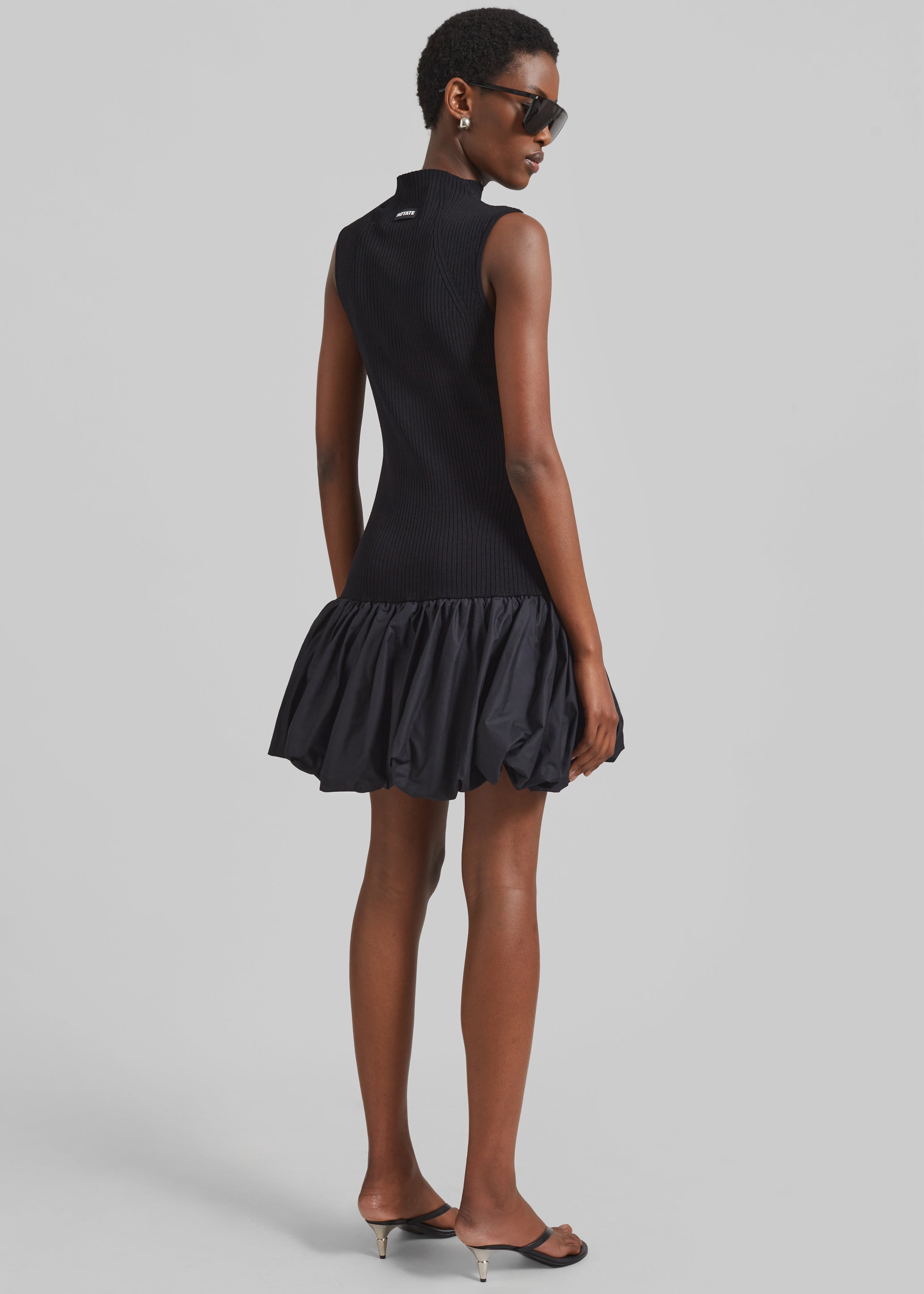 Rotate Knit Racer Cut Dress - Black - 7