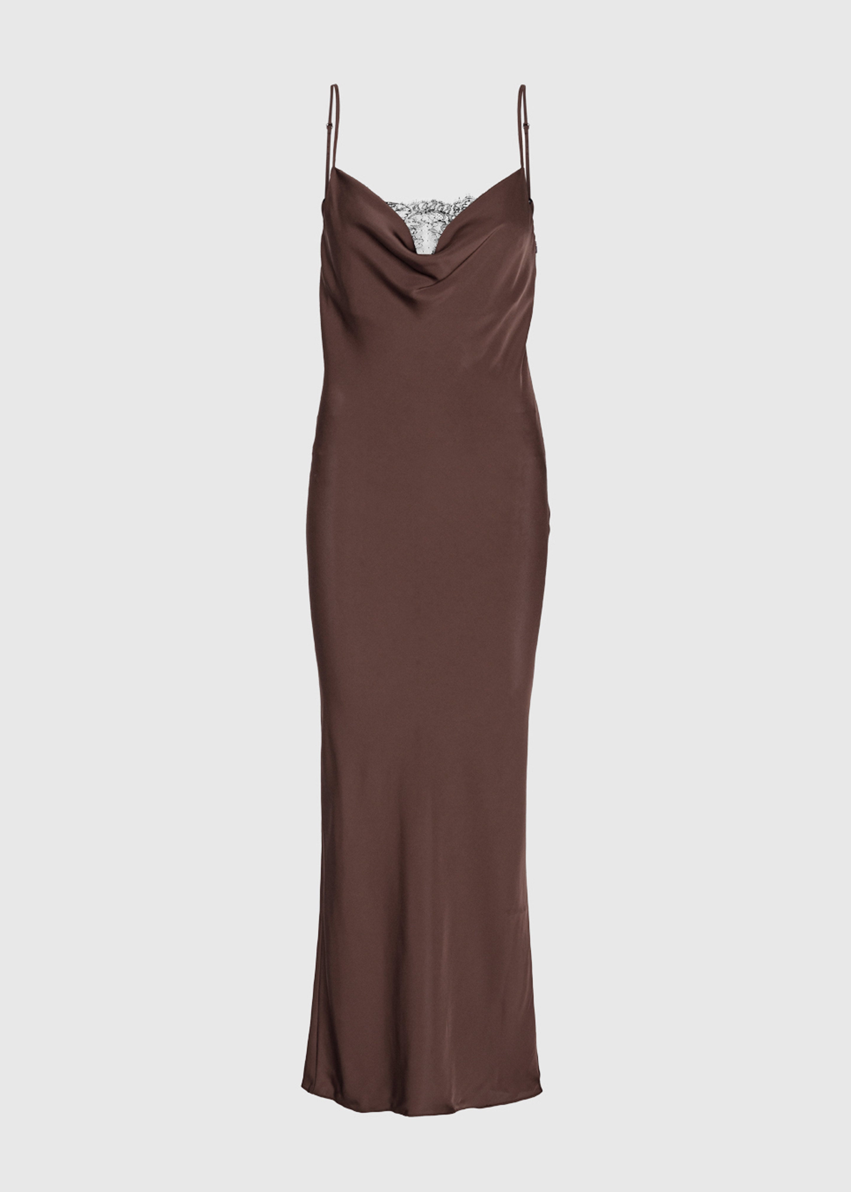 Rotate Lace Midi Slip Dress - Chicory Coffee