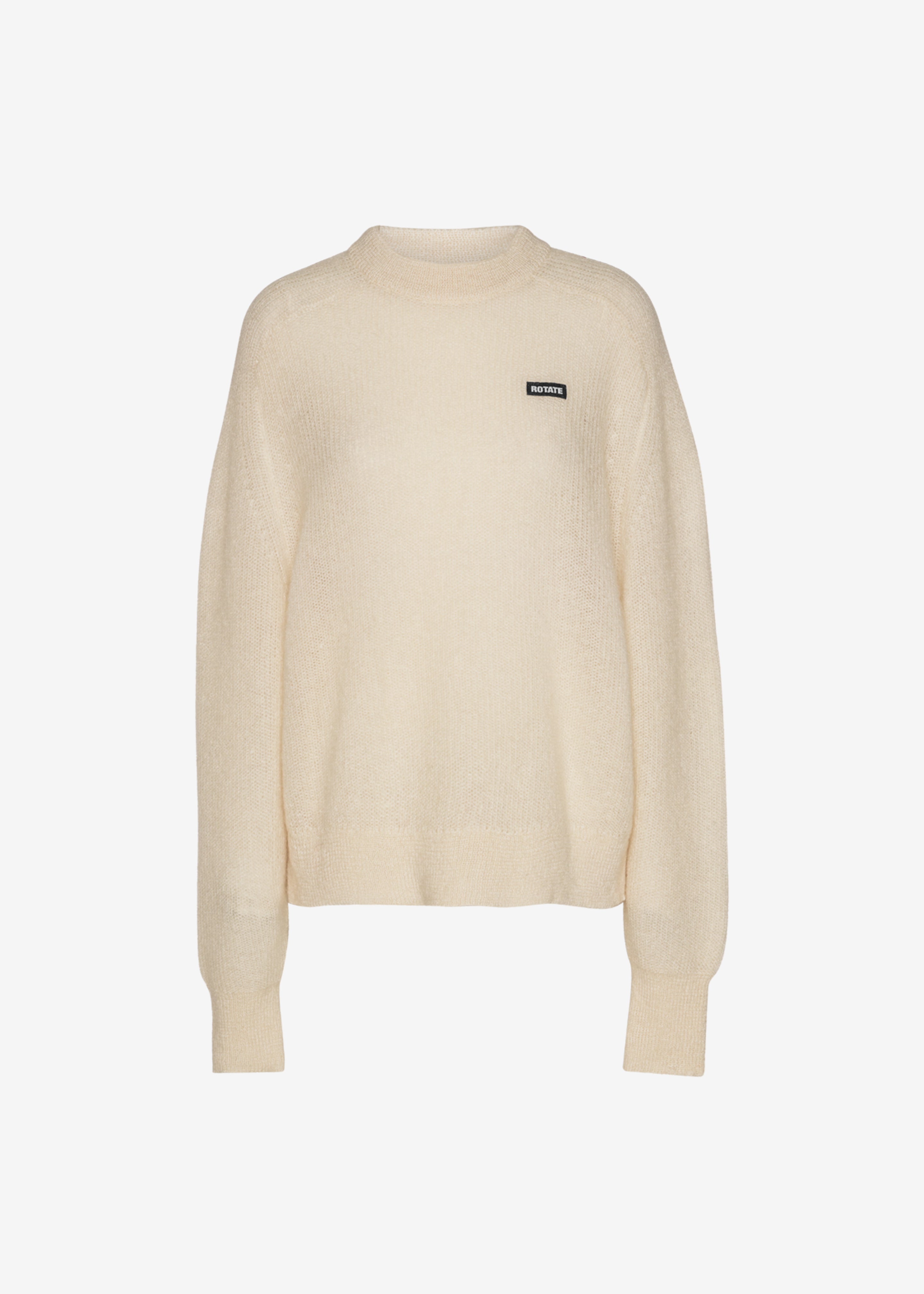 Rotate Light Knit Logo Sweater - Egret - 9