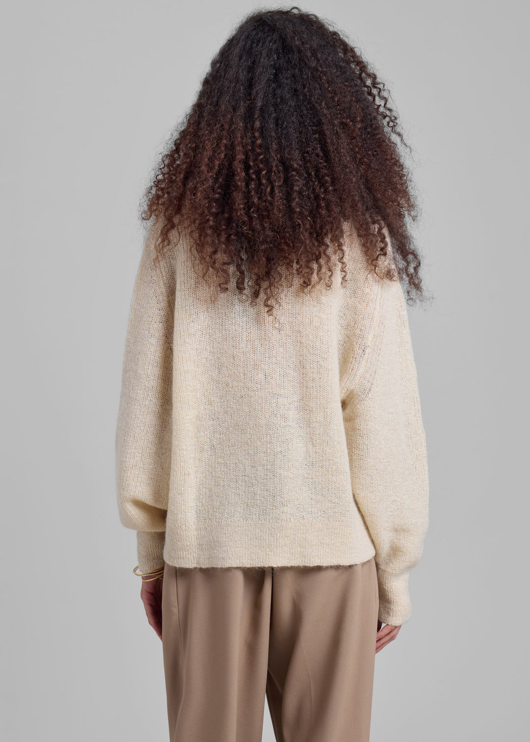 Rotate Light Knit Logo Sweater Parchment Frankie Shop Europe