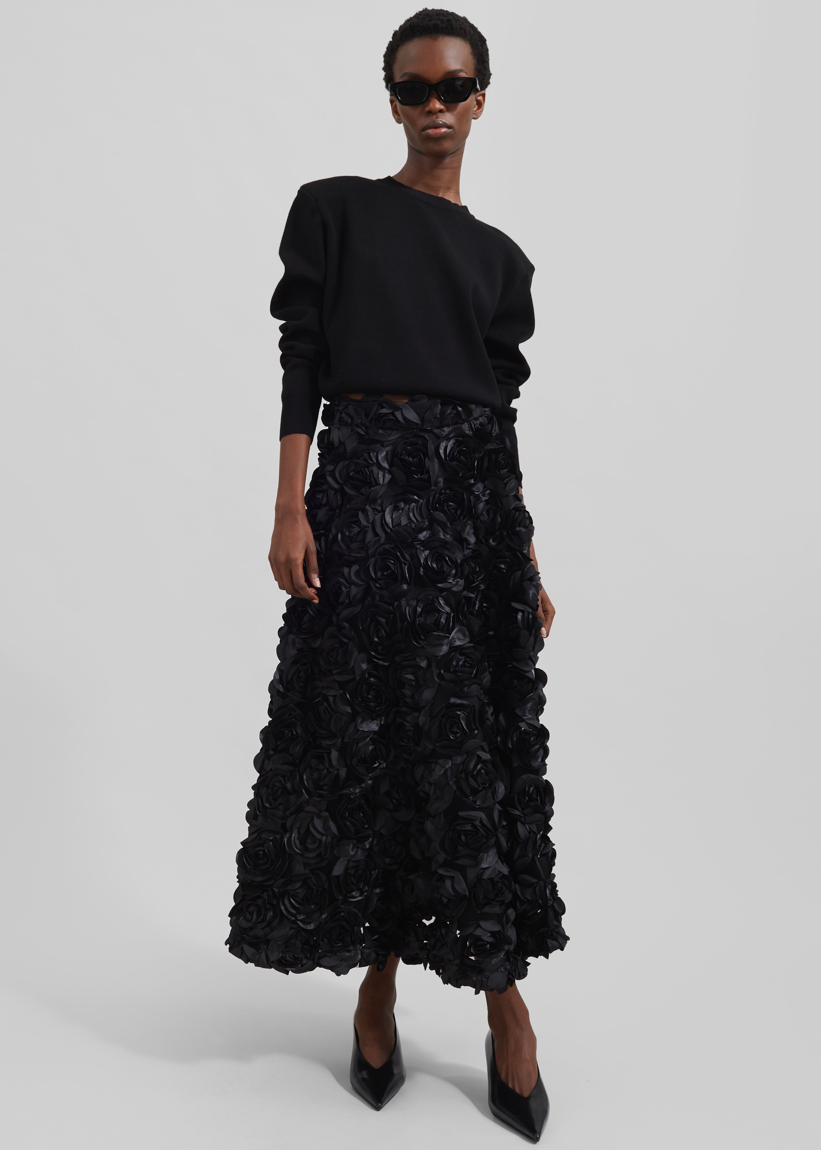 Rotate Maxi Sun Skirt - Black - 1