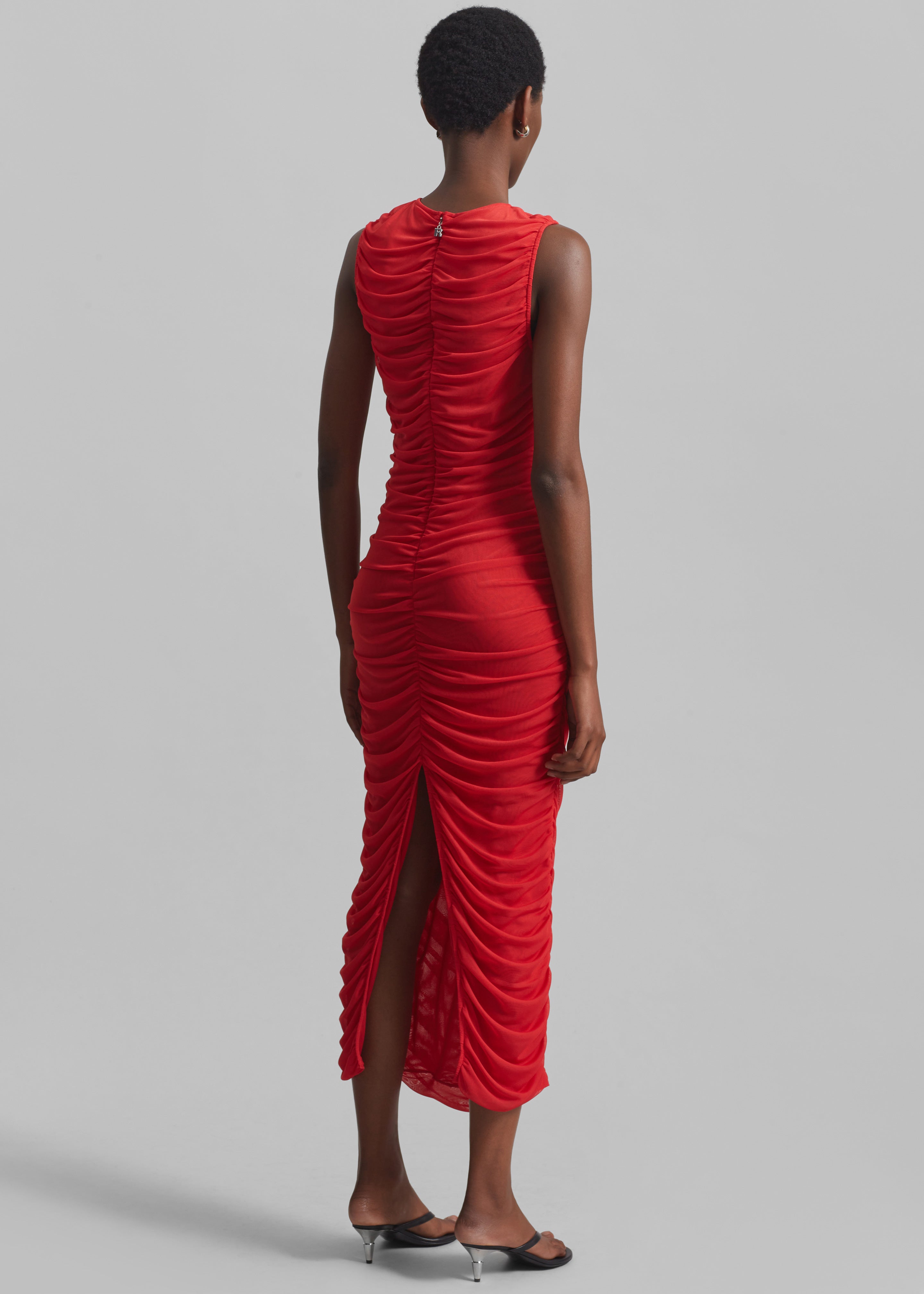 Rotate Mesh Midi Dress - High Risk Red - 5