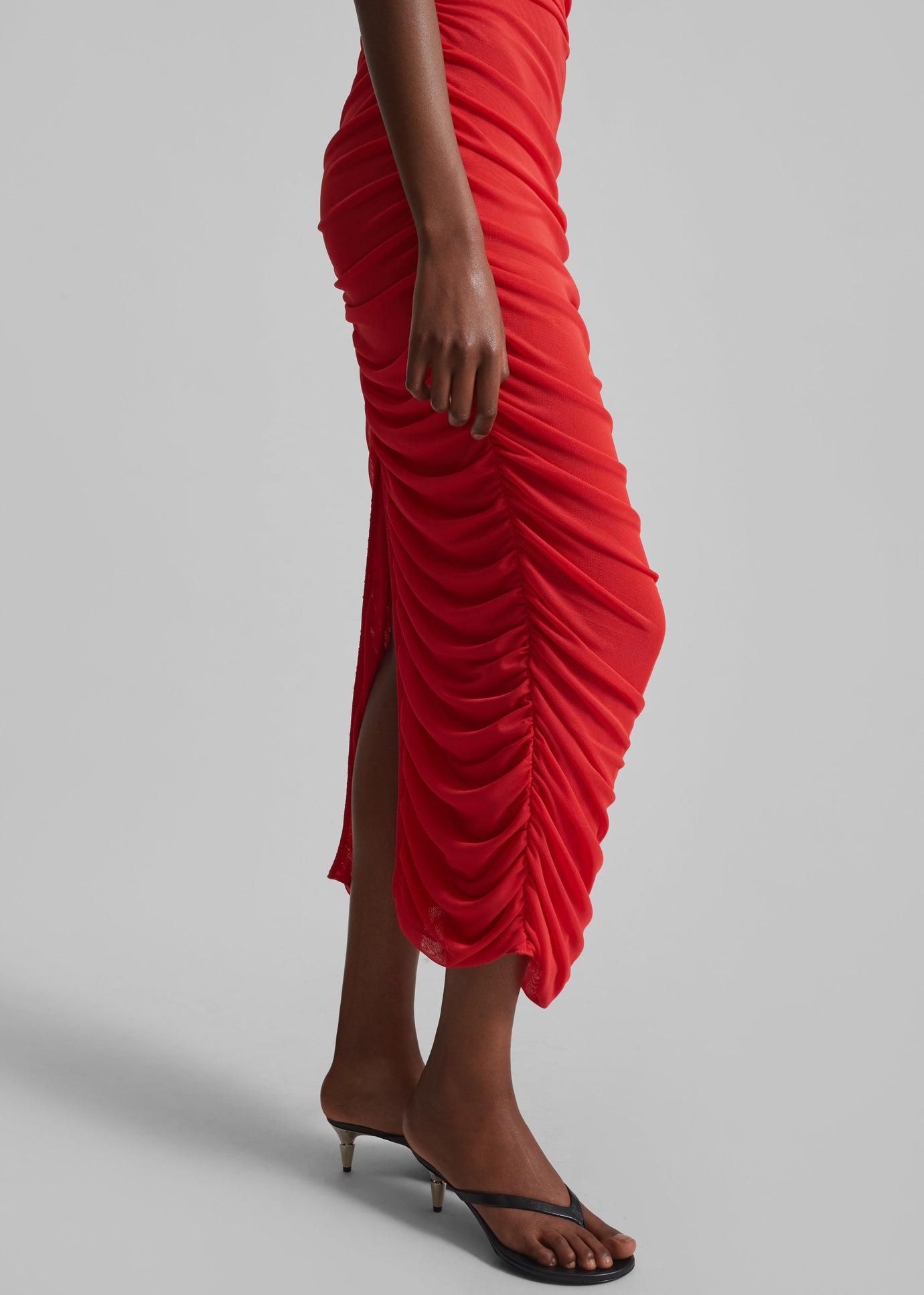 Rotate Mesh Midi Dress - High Risk Red - 1