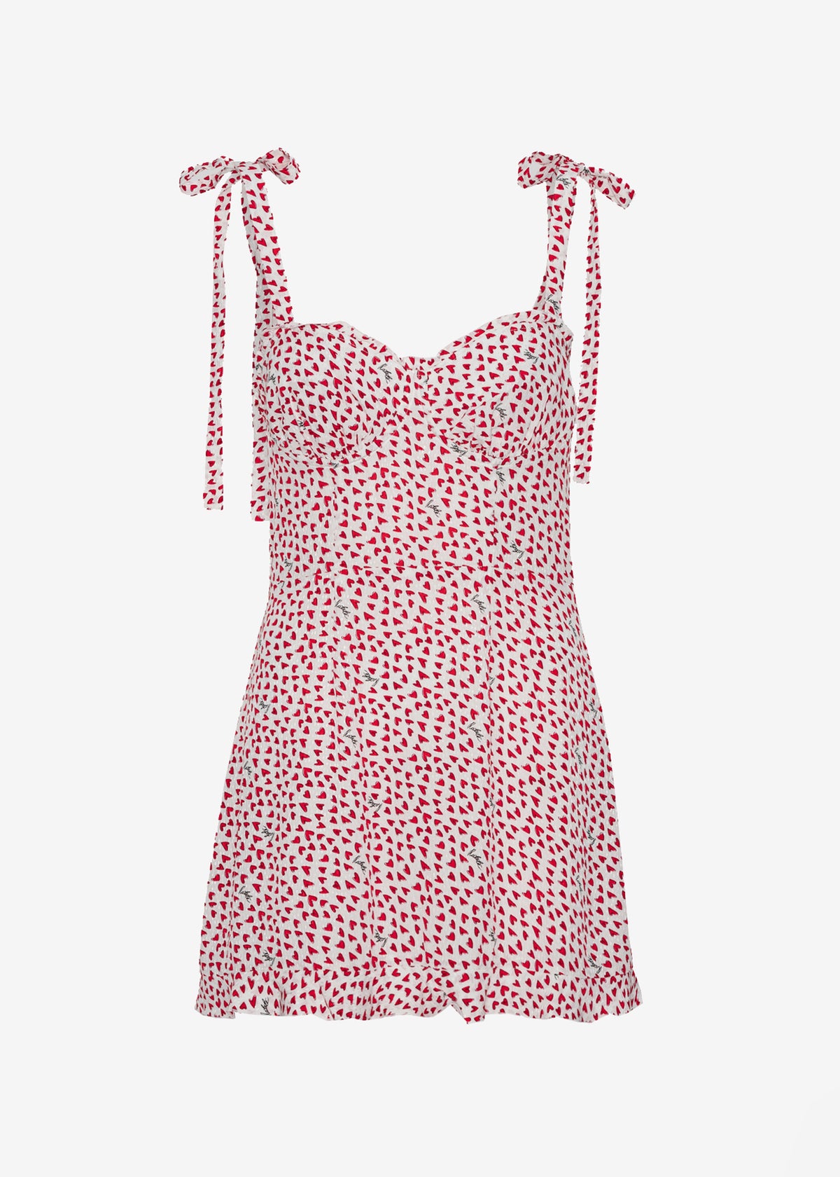 Rotate Printed Mini Ruffle Dress - Happy Hearts/Bright White Comb - 8