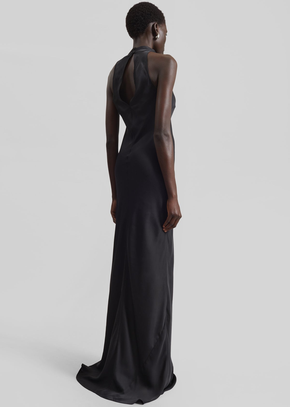 Rotate Satin Halterneck Maxi Dress - Black - 6