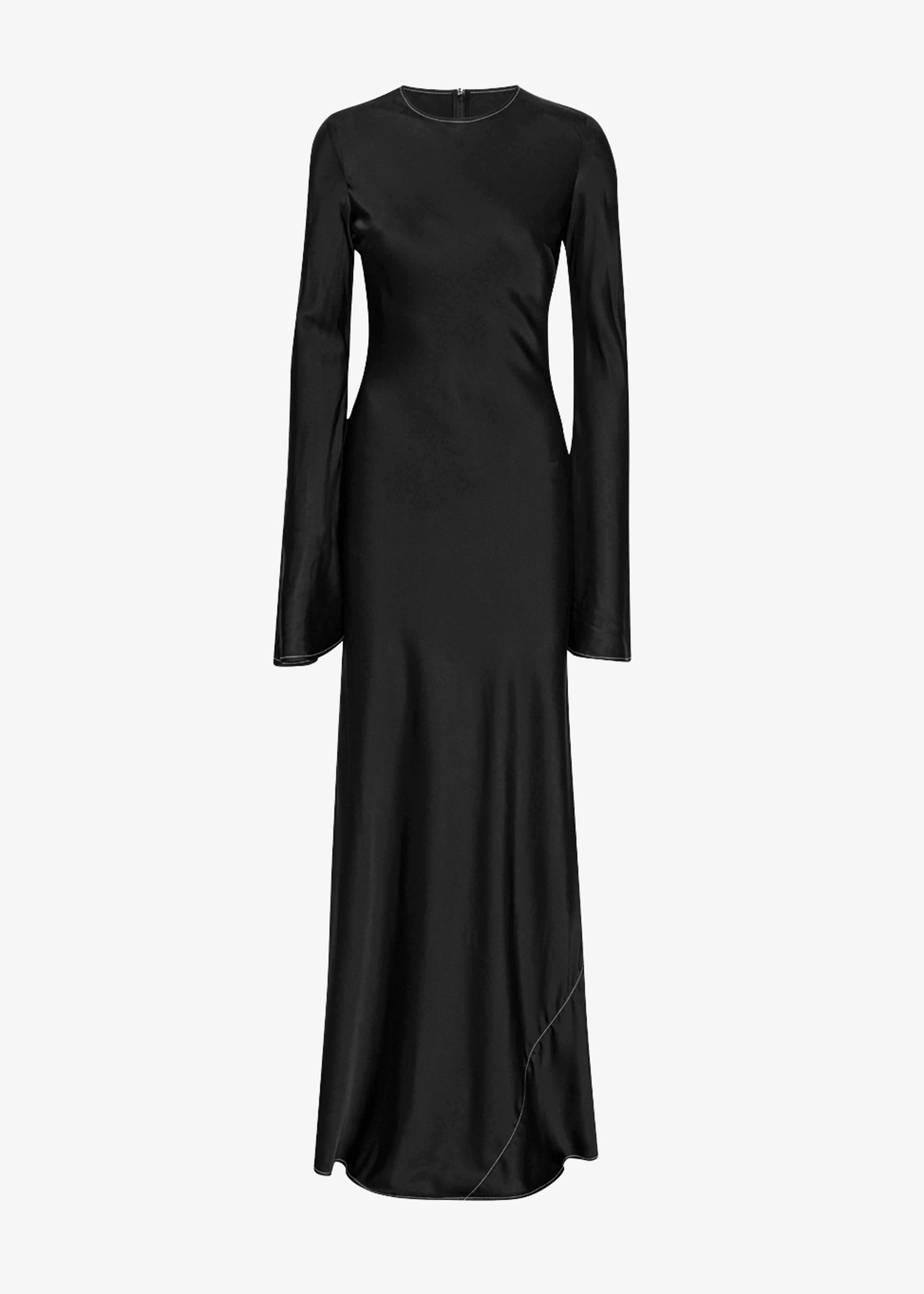 Rotate Satin Maxi Dress - Black - 7