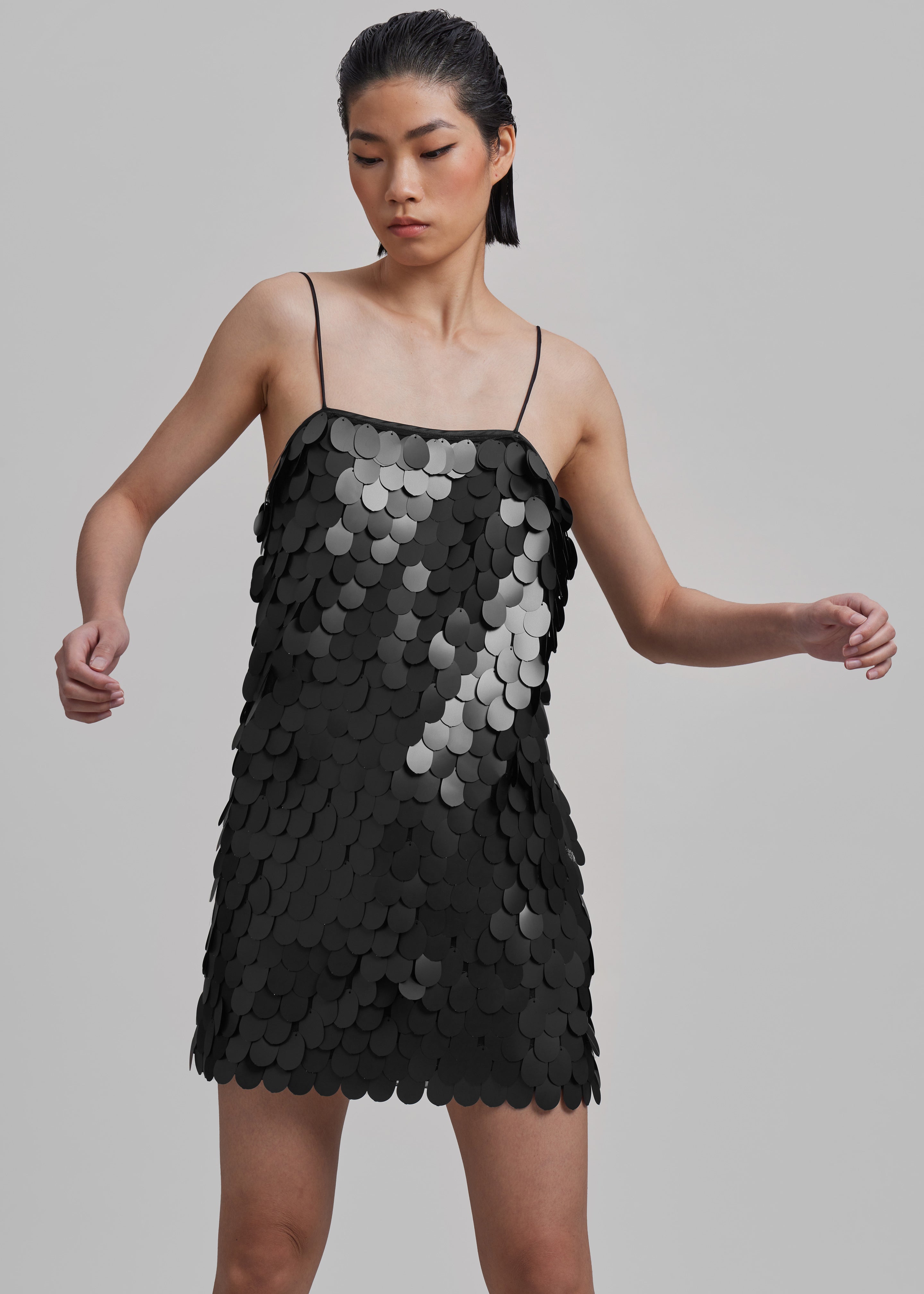 ROTATE Sequins Mini Slip Dress - Black - 5