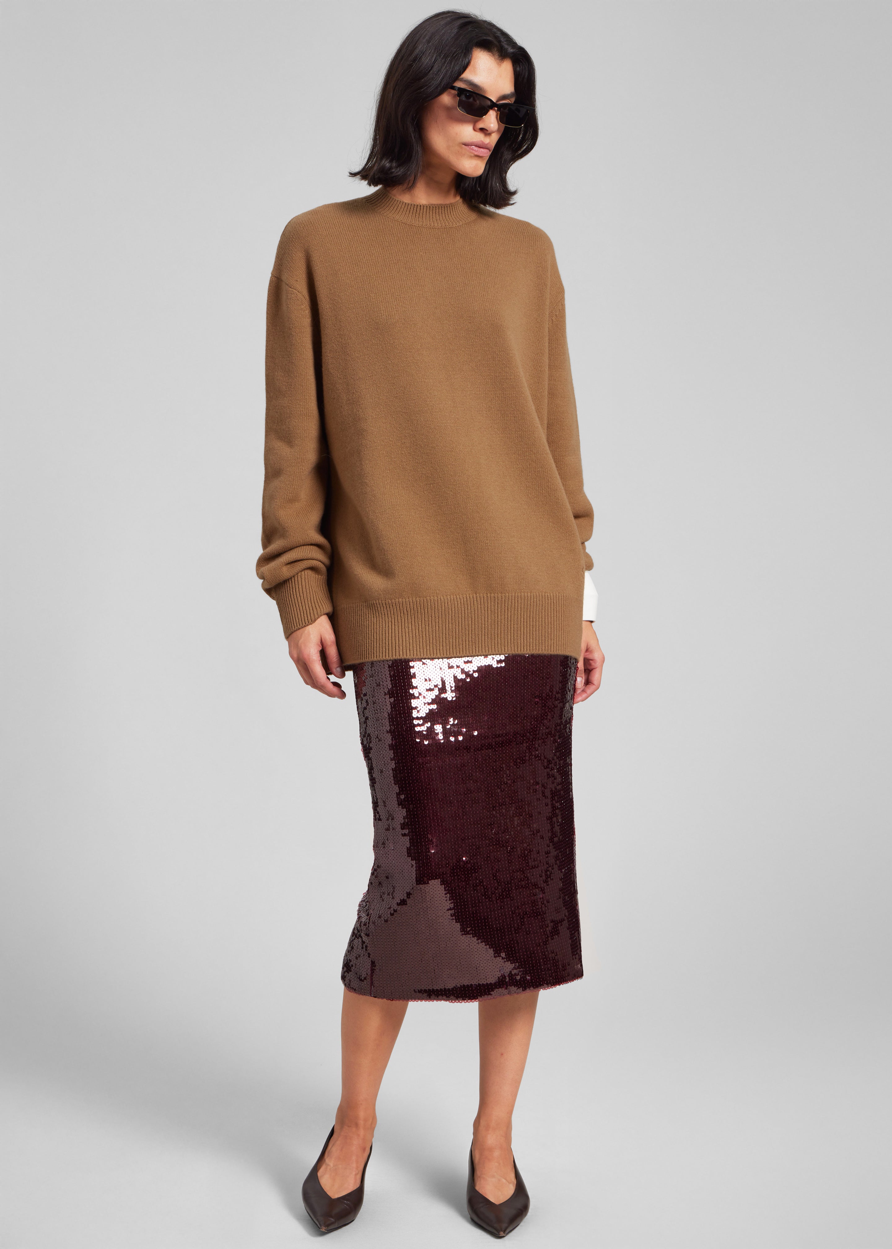 Rotate Sequins Pencil Skirt - Zinfandel - 1