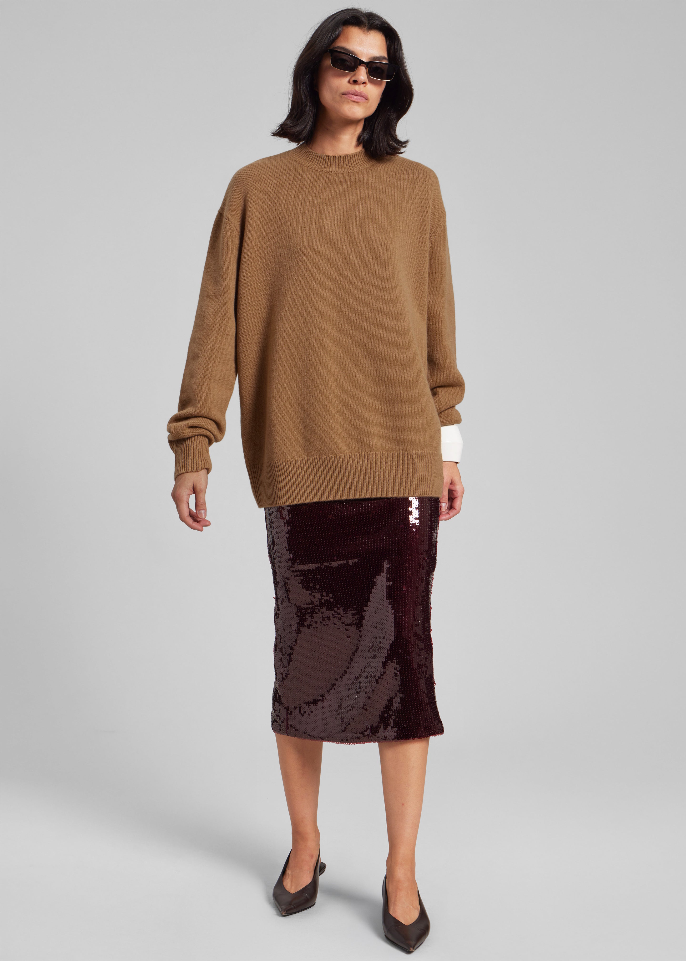 Rotate Sequins Pencil Skirt - Zinfandel - 5