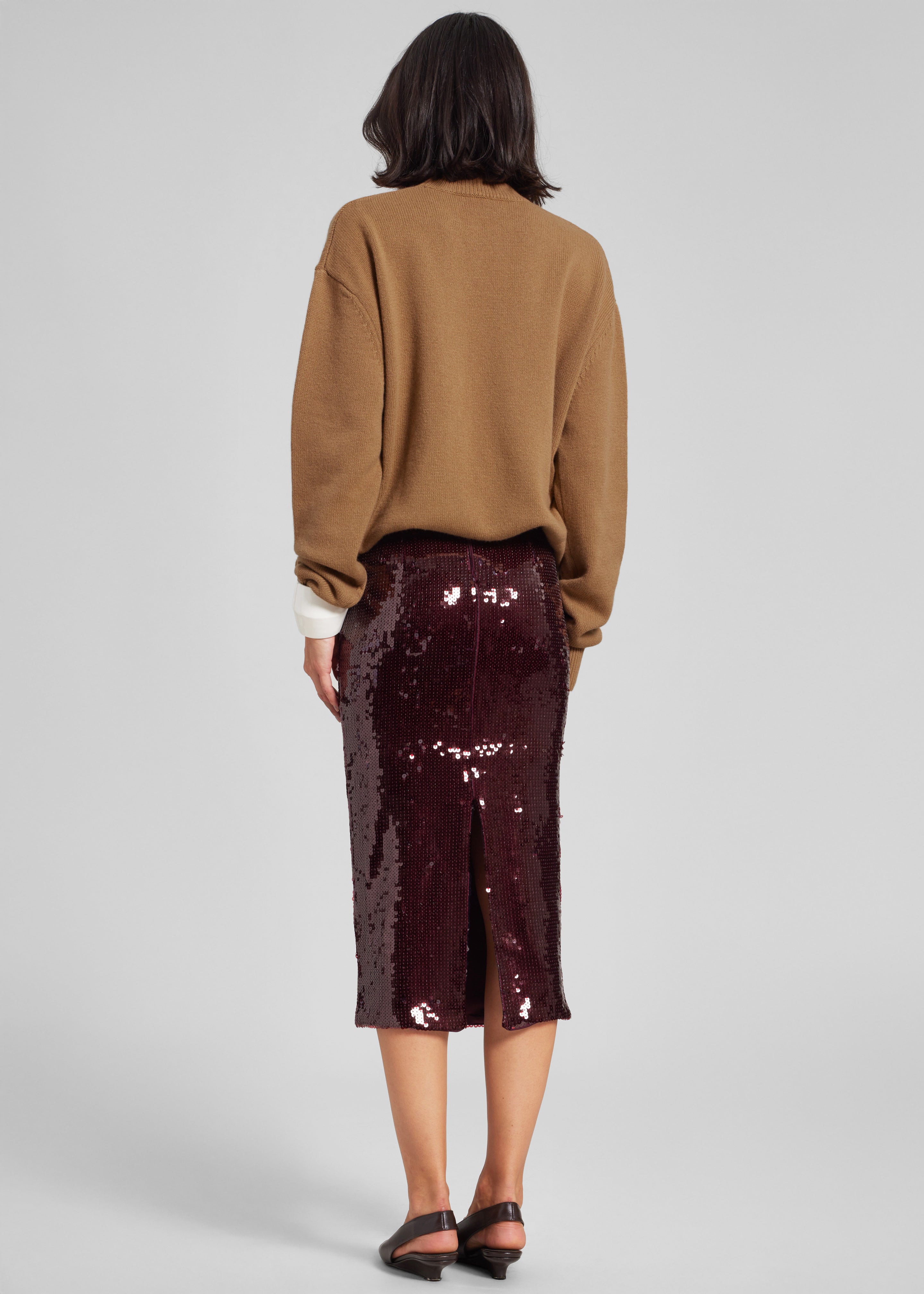 Rotate Sequins Pencil Skirt - Zinfandel - 6