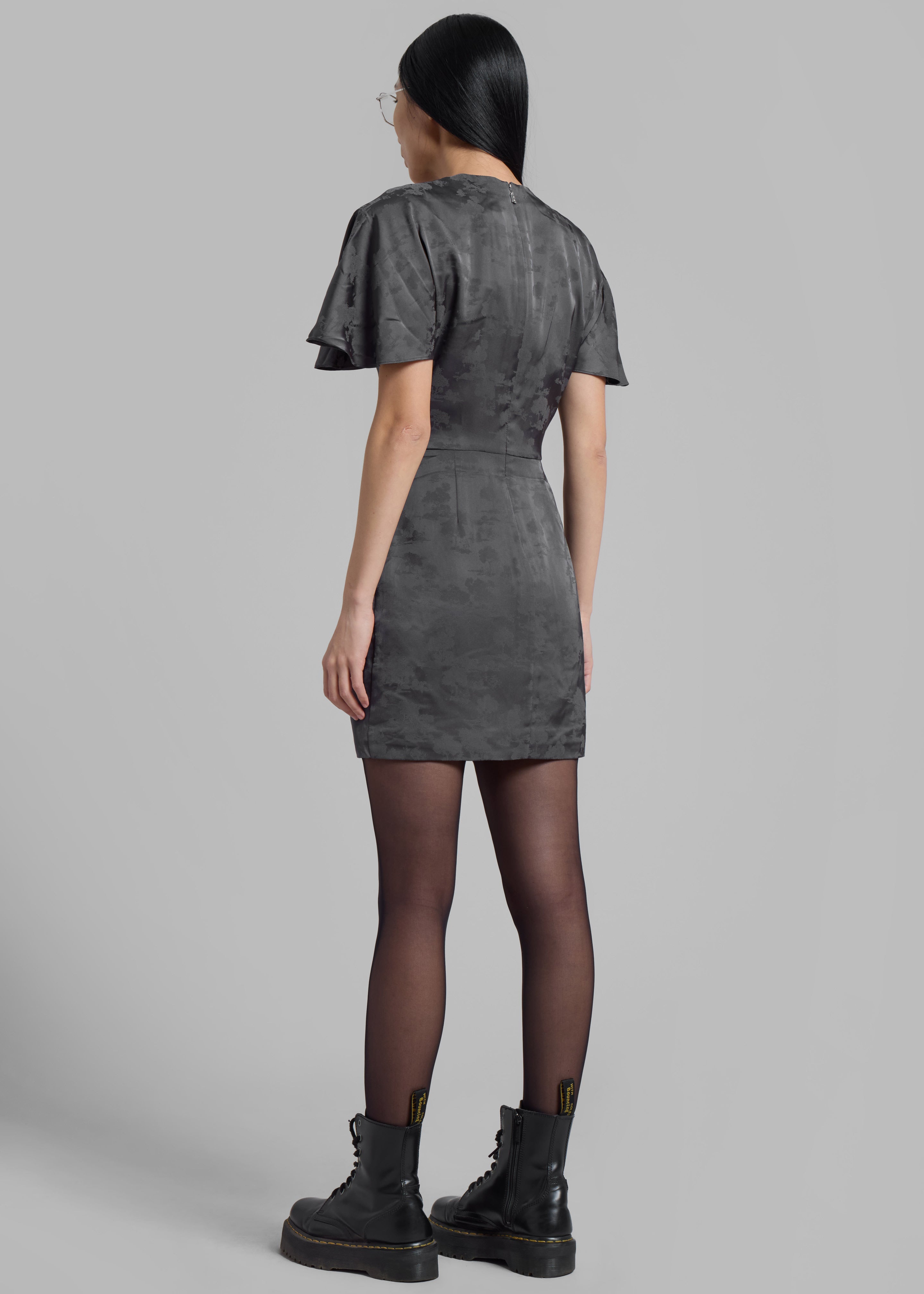 Gray short sleeve fashion dress