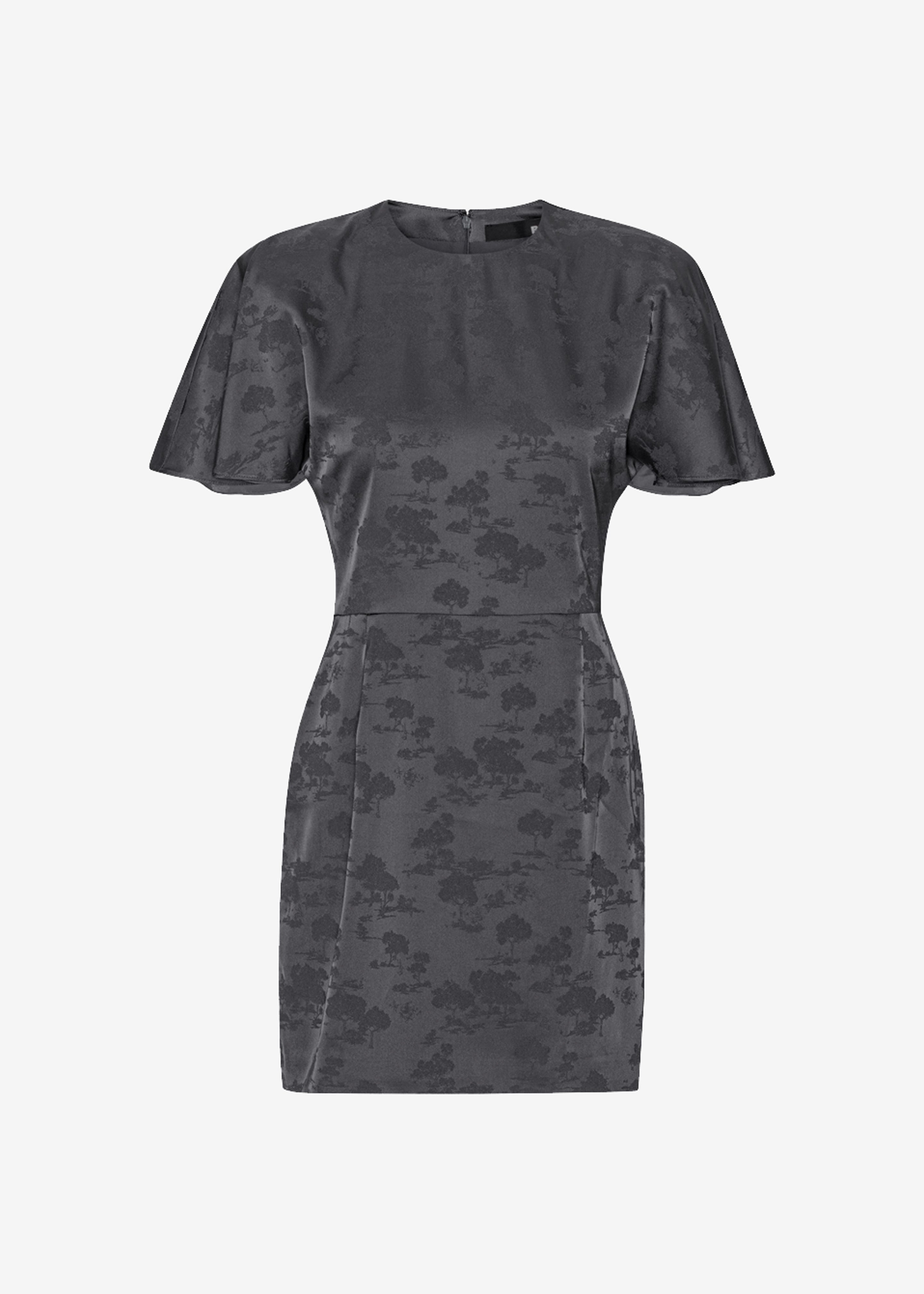 Rotate Short Sleeve Mini Dress - Gray Print - 9