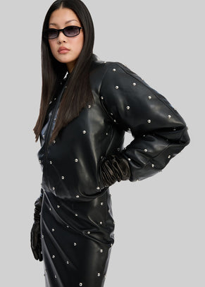 Rotate Studded Padded Jacket - Black