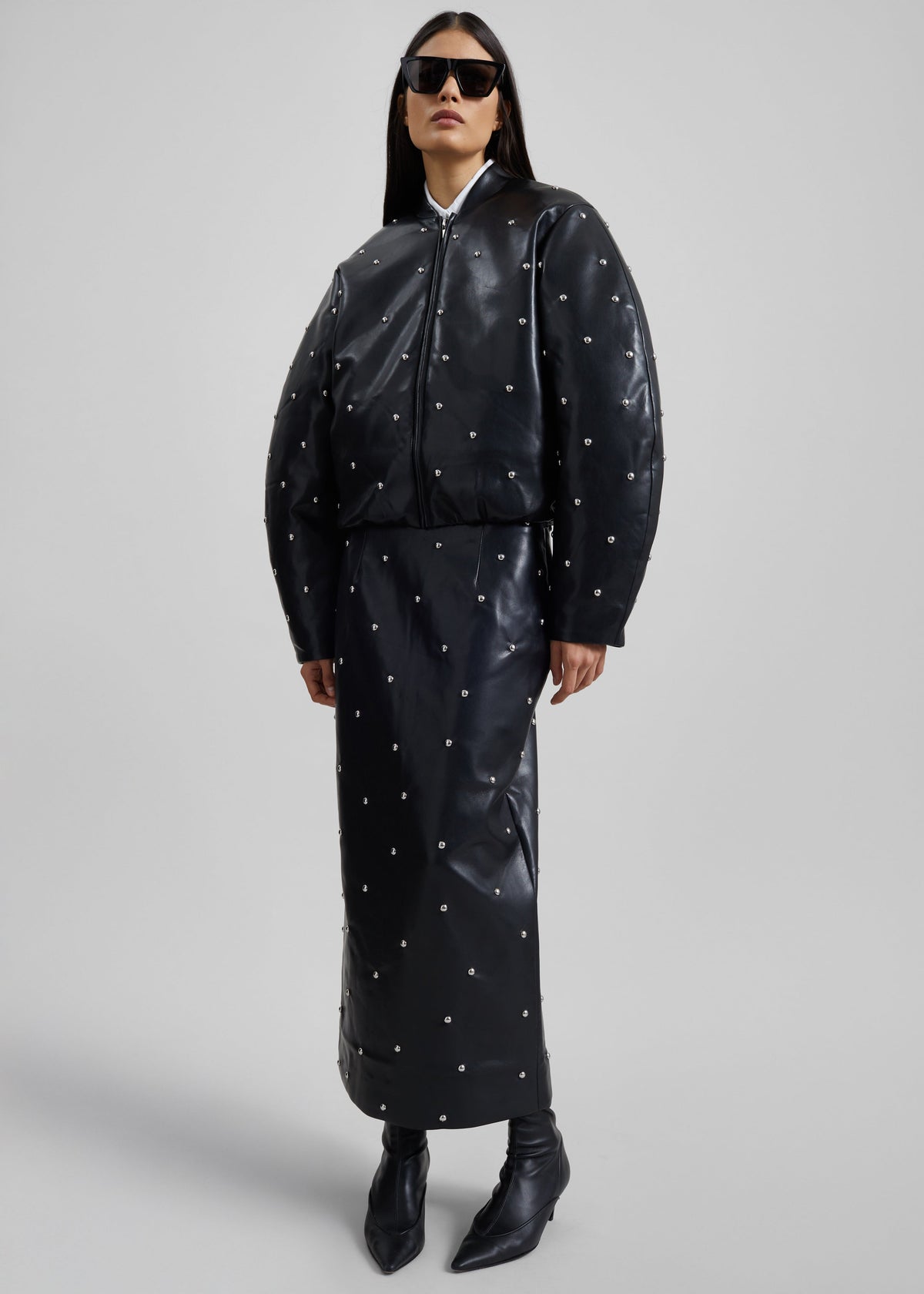 Rotate Studded Padded Jacket - Black - 8