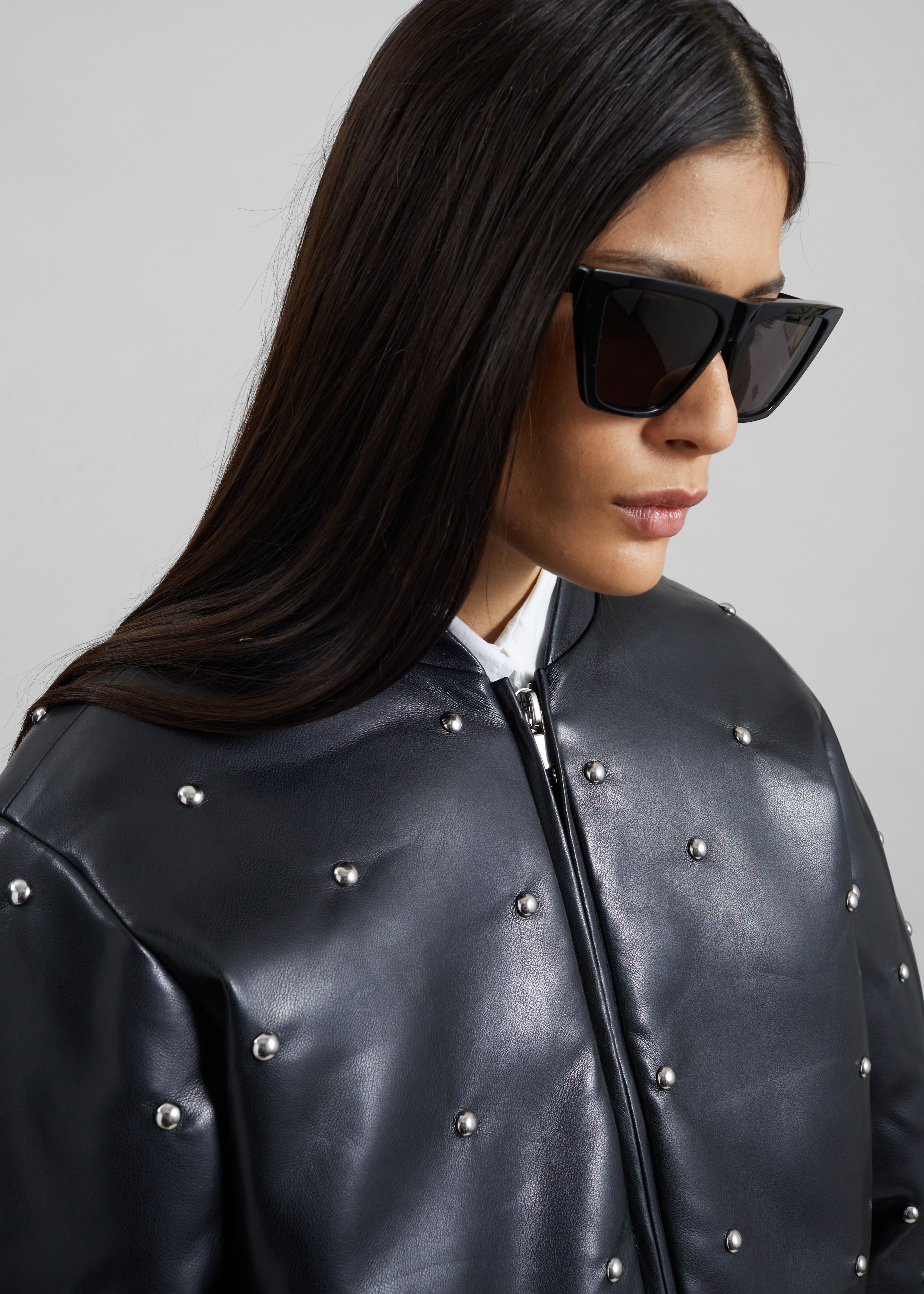 Rotate Studded Padded Jacket - Black - 5