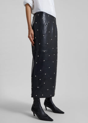 Rotate Studded Pencil Skirt - Black