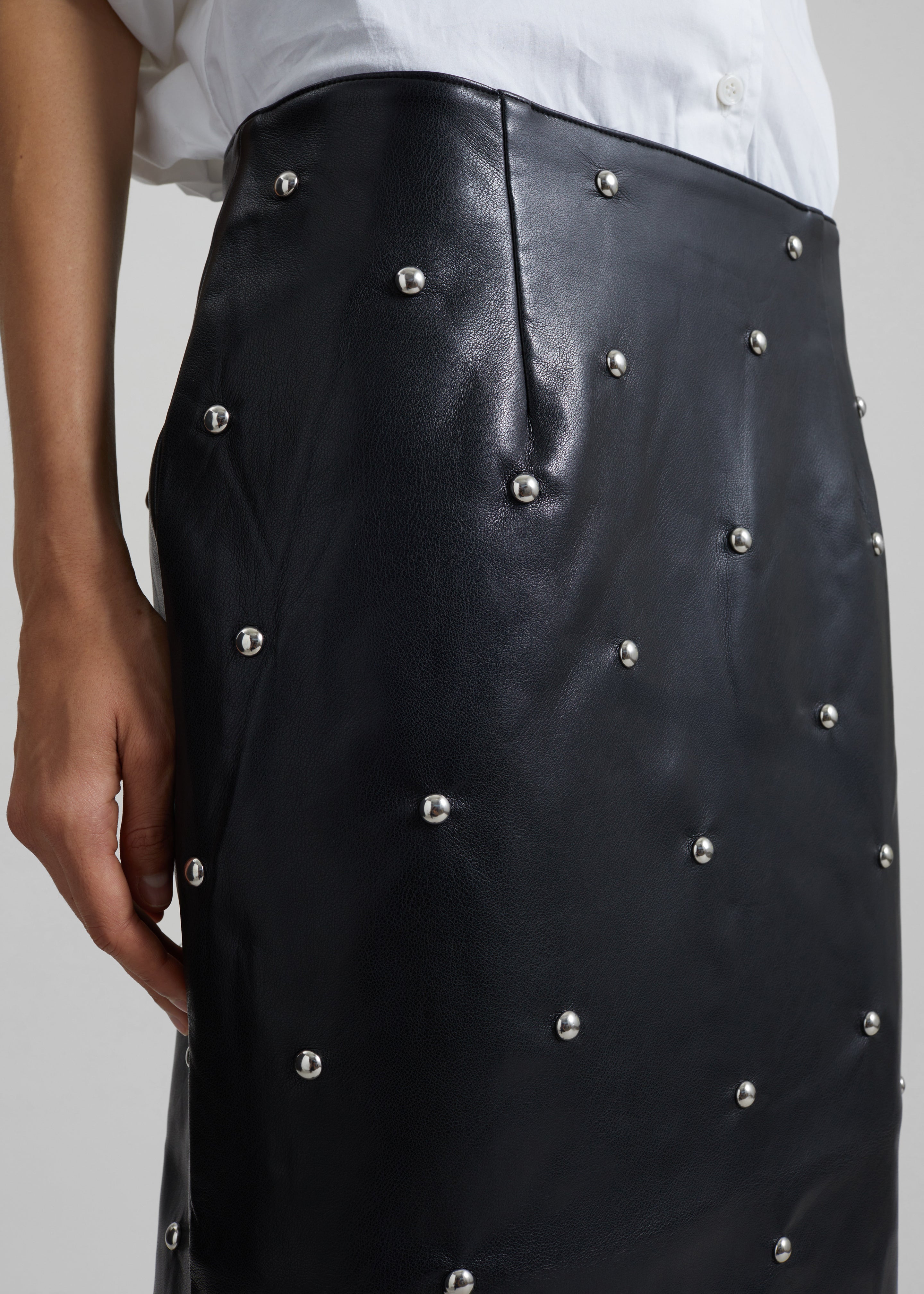 Rotate Studded Pencil Skirt - Black - 6