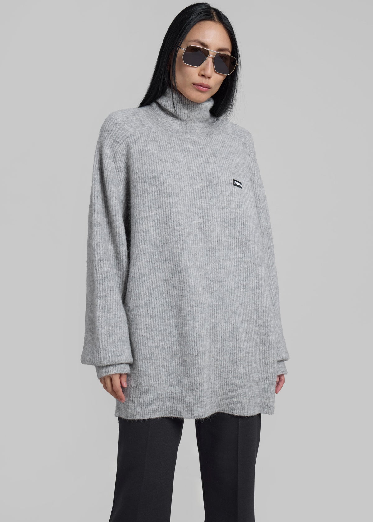 Rotate Turtleneck Sweater - Light Grey - 4