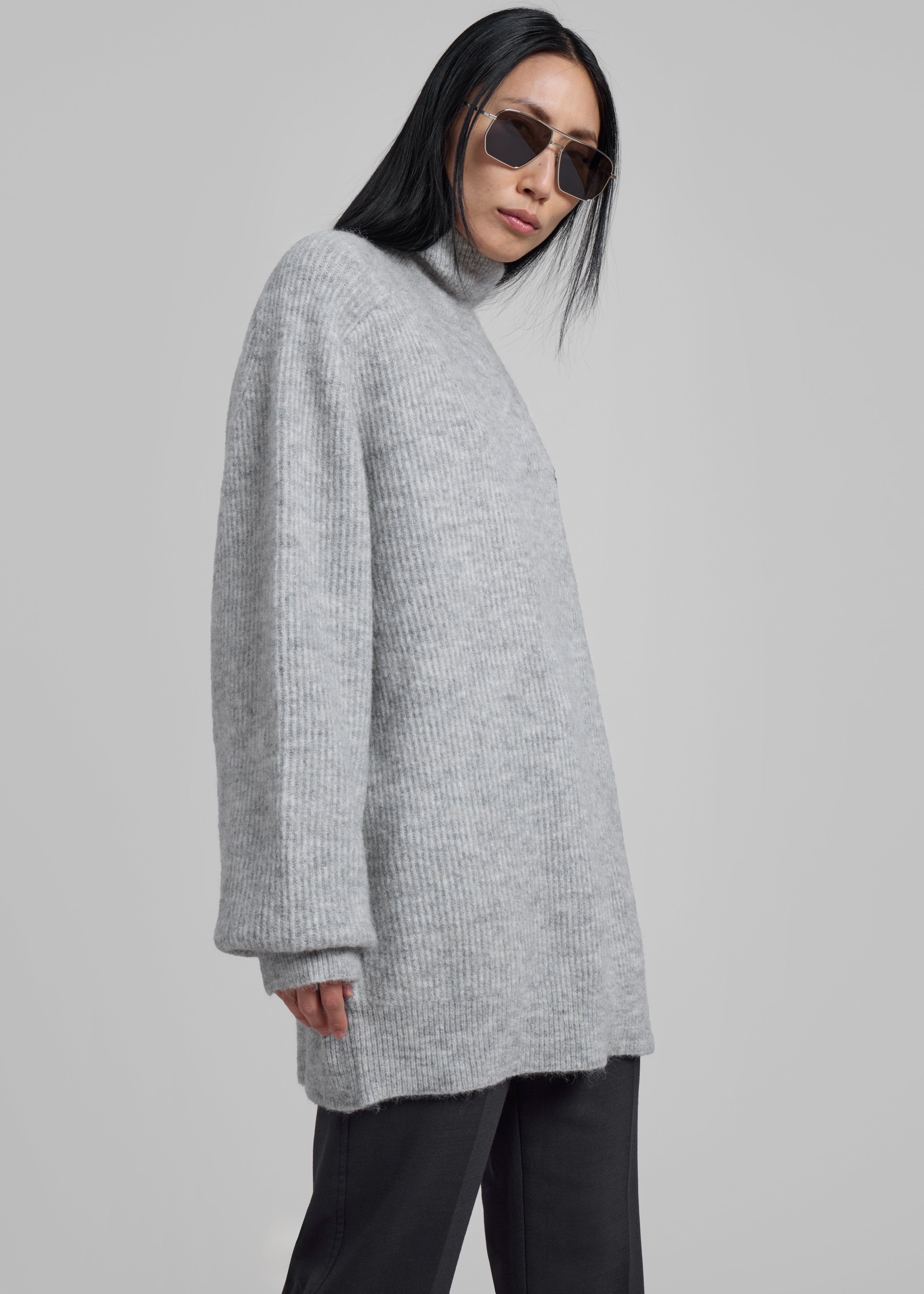 Rotate Turtleneck Sweater - Light Grey - 5