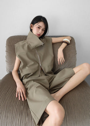 Rove Sleeveless Bomber Jacket - Olive