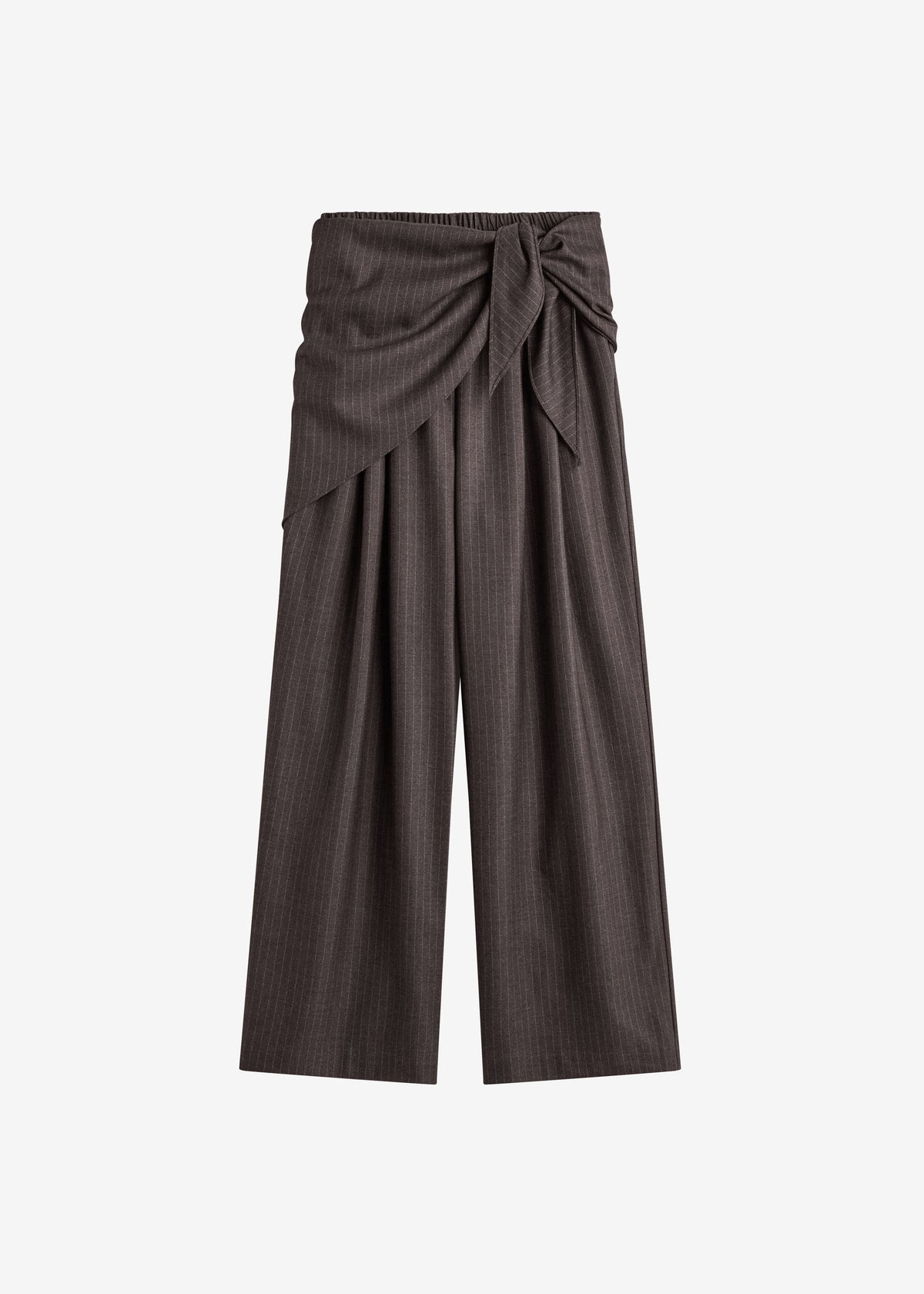 Rovigo Scarf Wrap Pants - Brown Stripe - 7