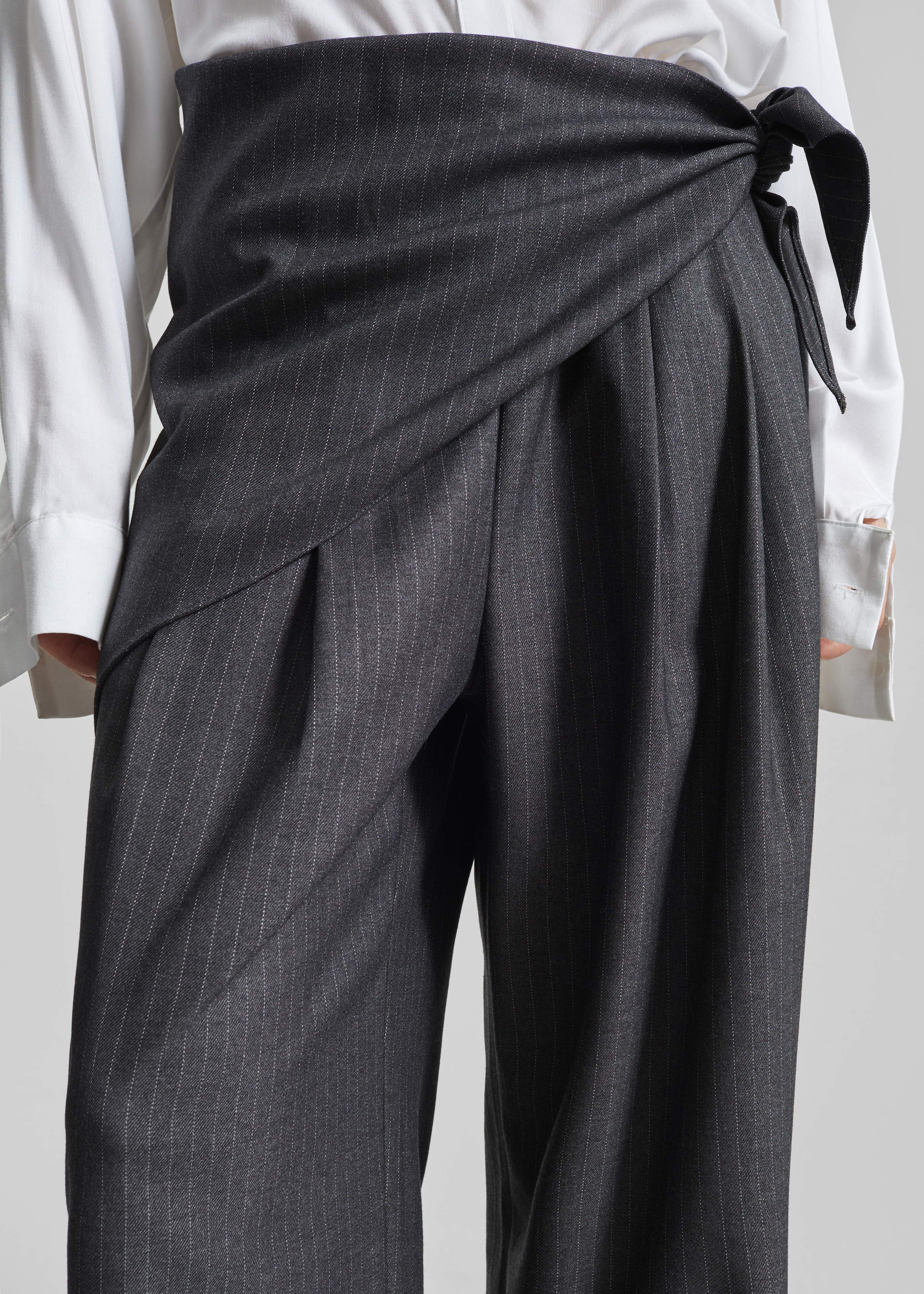 Rovigo Scarf Wrap Pants - Grey Stripe – The Frankie Shop Europe