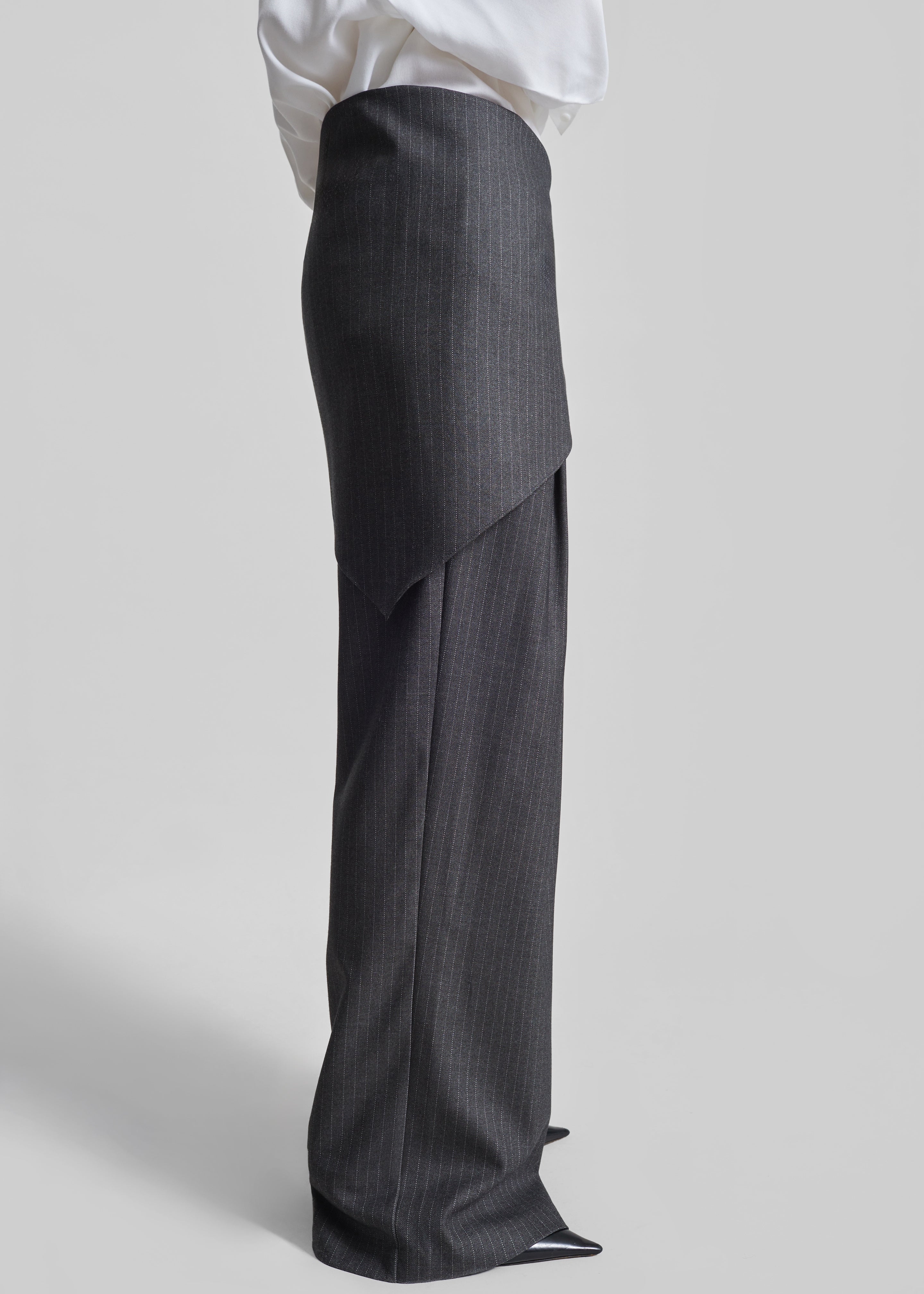 Rovigo Scarf Wrap Pants - Grey Stripe - 6