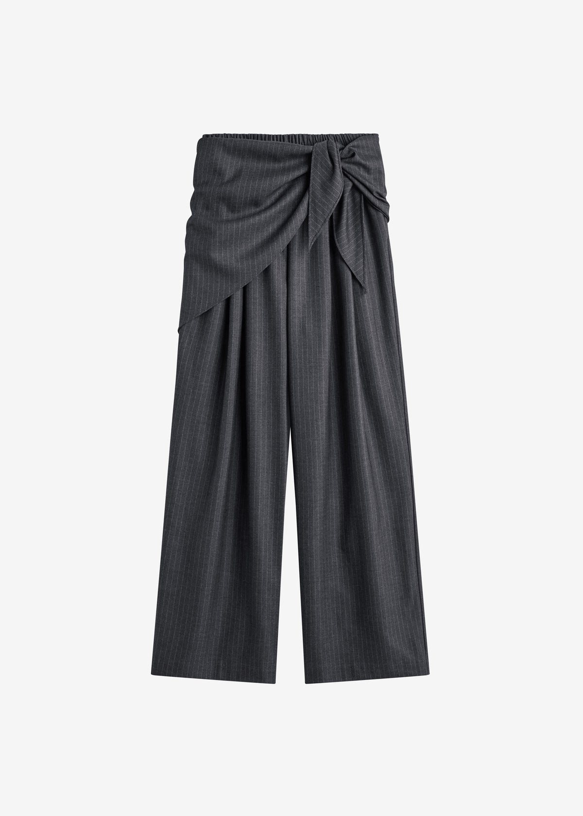 Rovigo Scarf Wrap Pants - Grey Stripe - 9