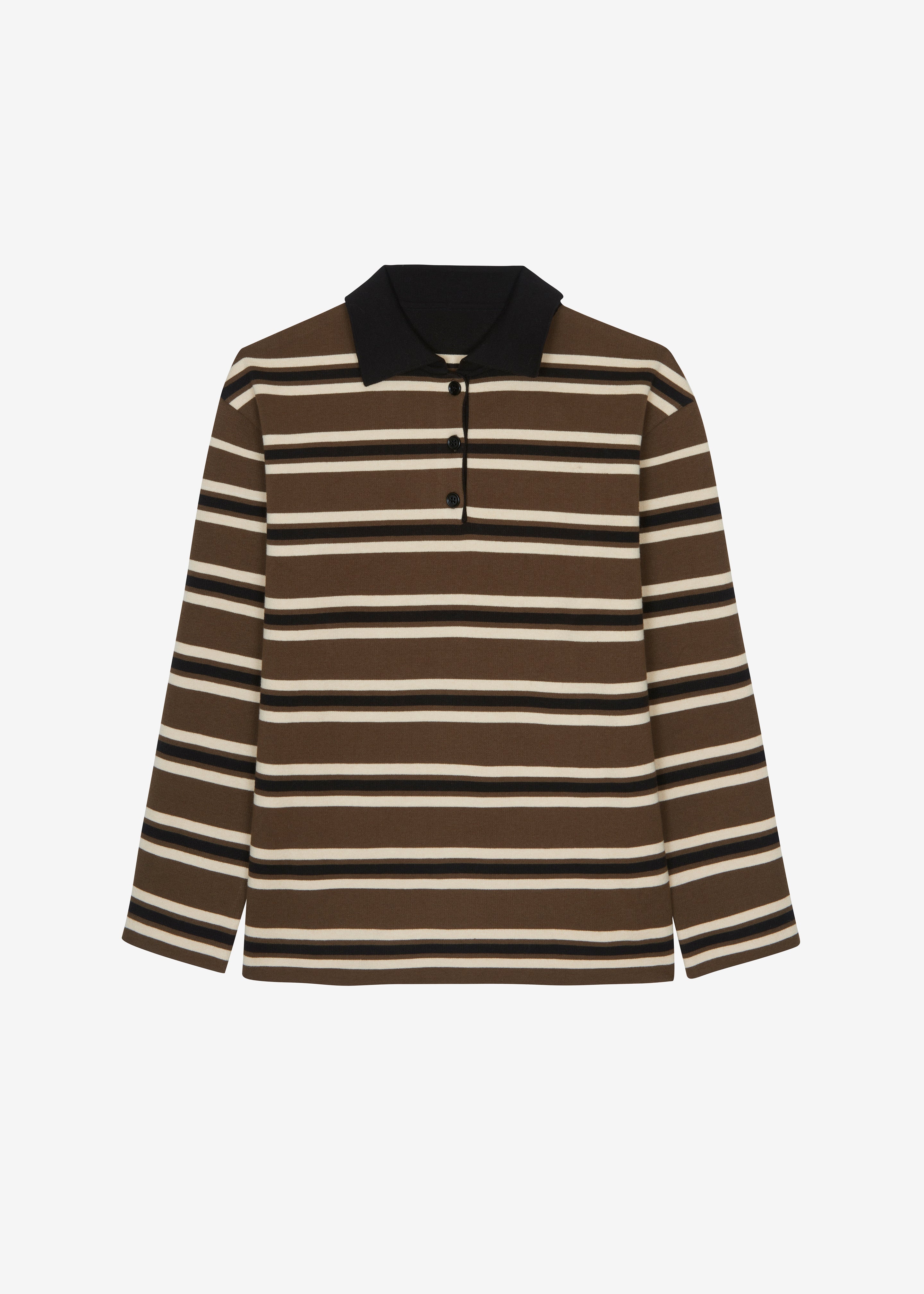 Royan Striped Polo - Khaki Multi Stripe - 7