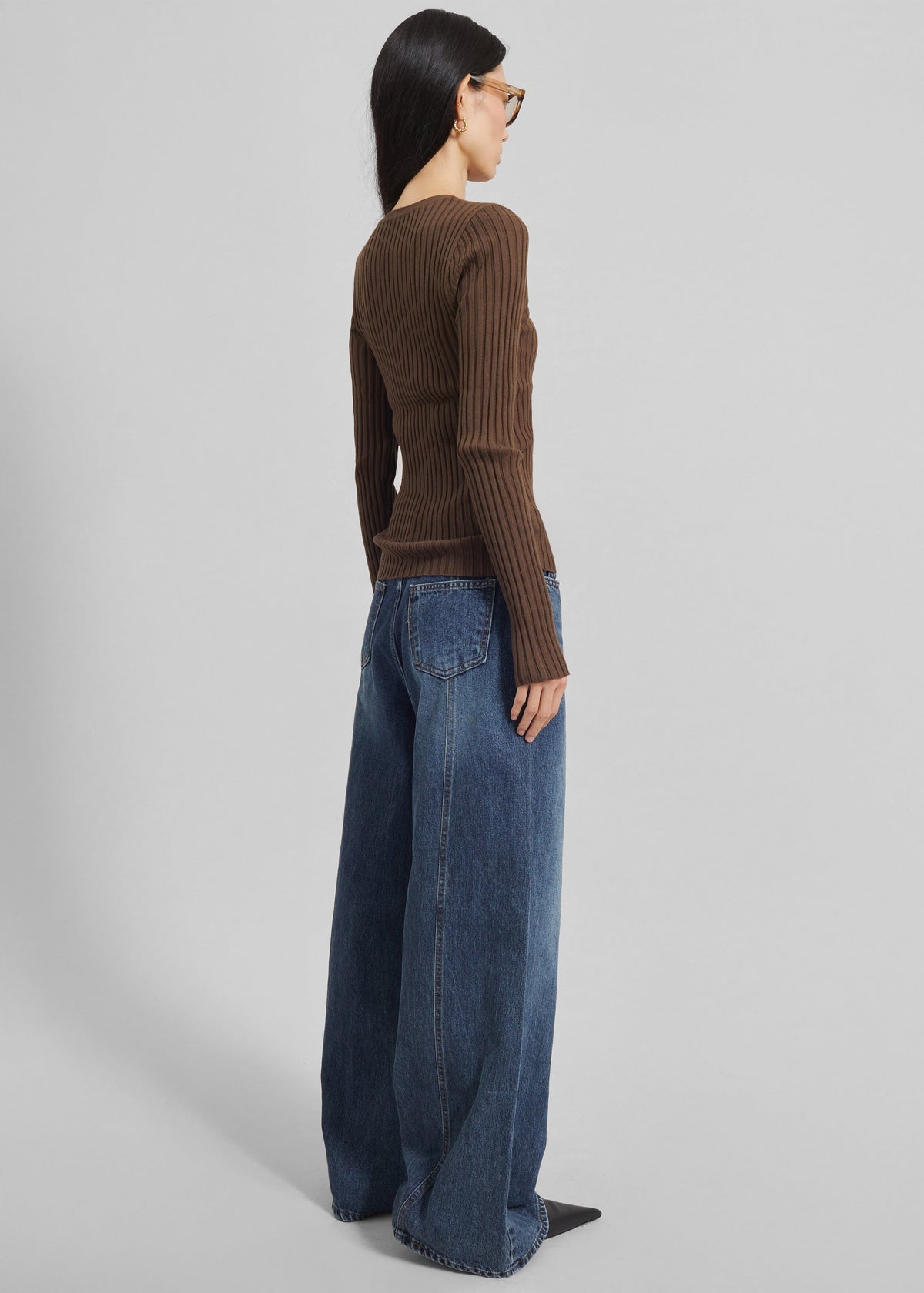 Ruan Ribbed Knit Top - Brown - 5