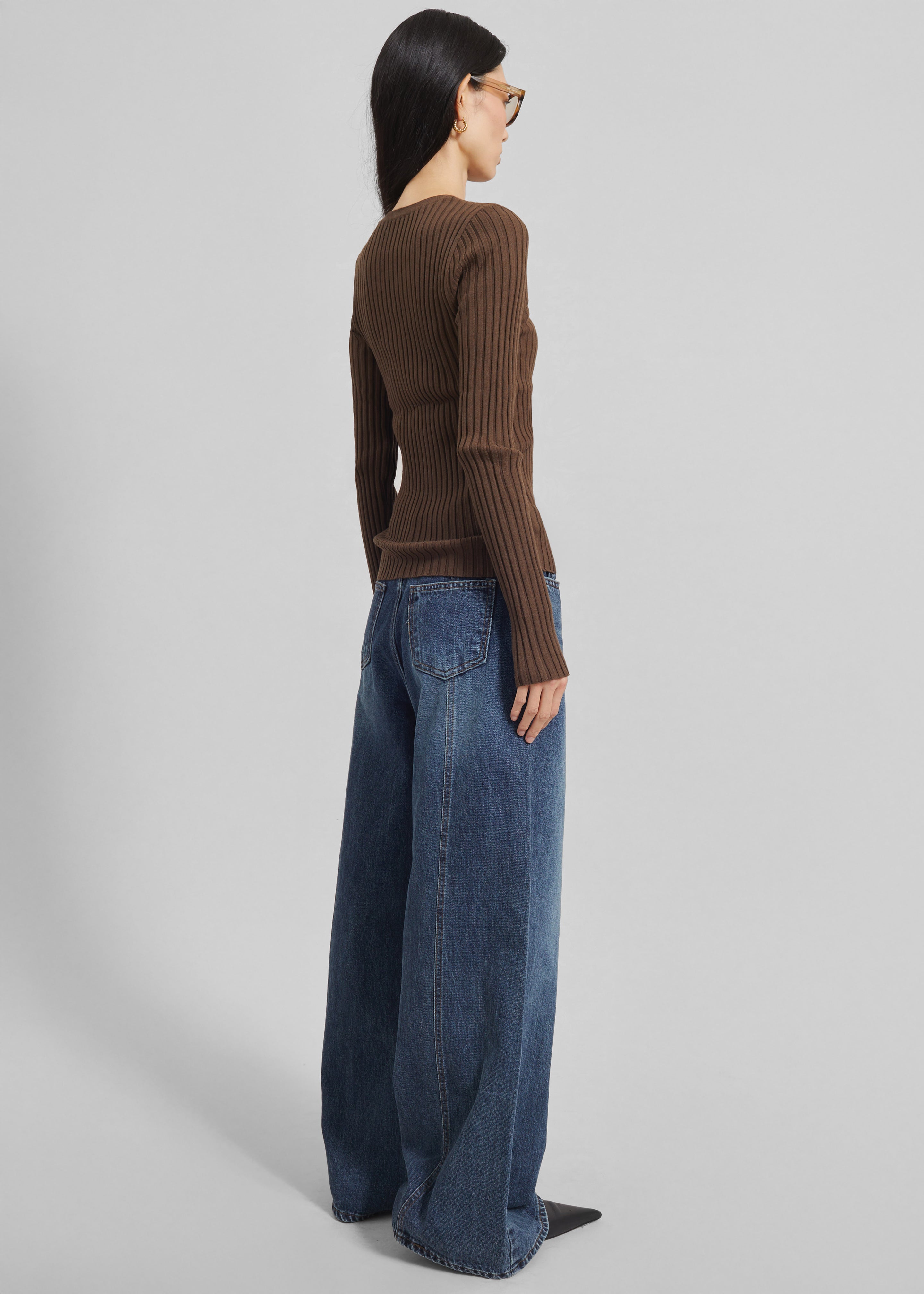 Ruan Ribbed Knit Top - Brown - 5