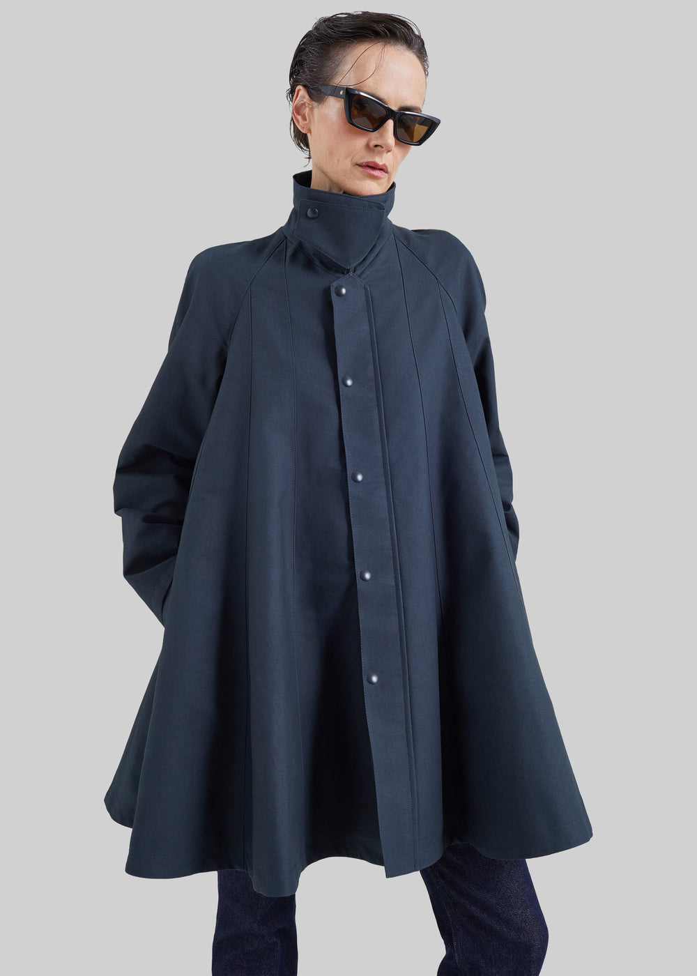 Rudy Trapeze Trench Coat - Charcoal