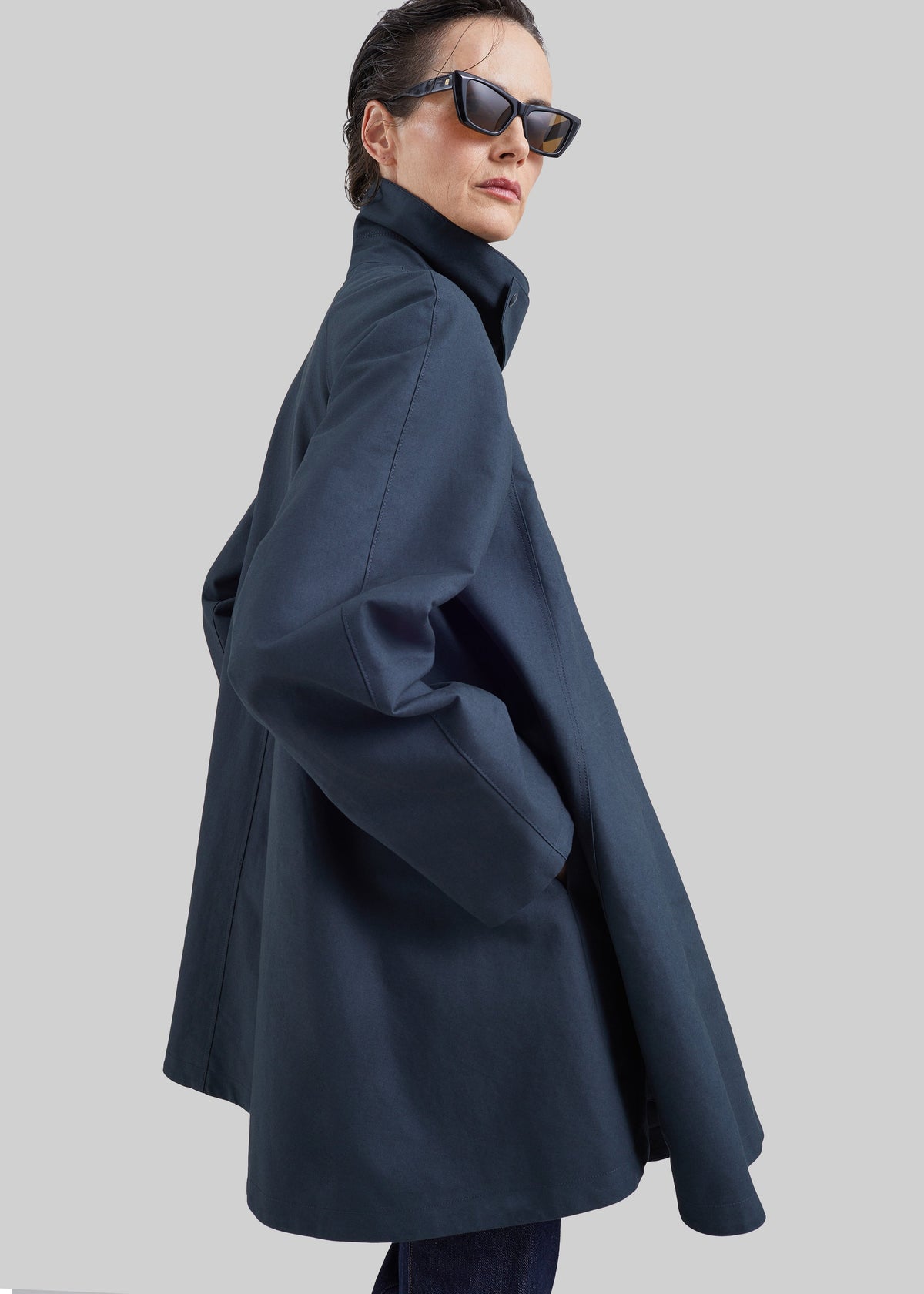 Trench Rudy dal taglio a trapezio - Antracite