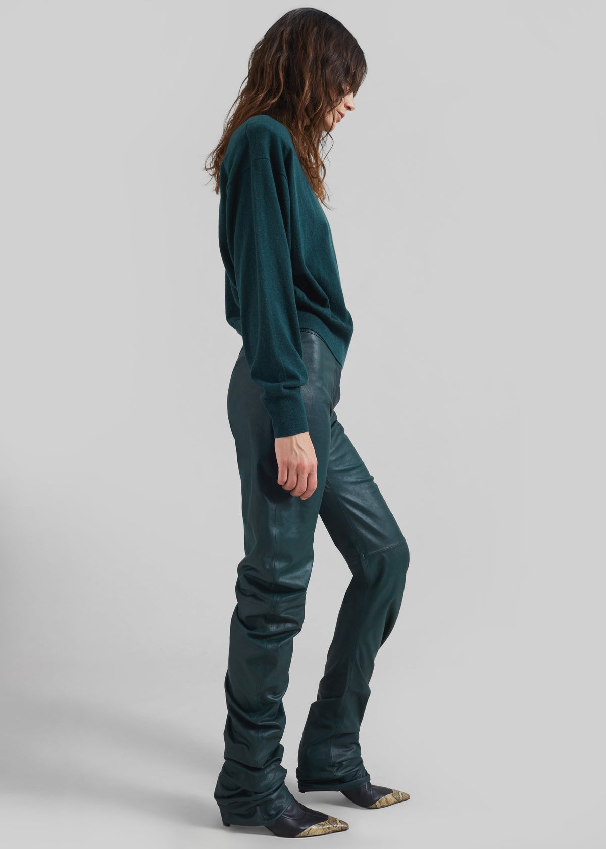 Rue Padded High Neck Sweater - Bottle Green - 5
