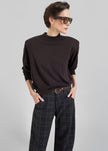 Rue Padded High Neck Sweater - Brown