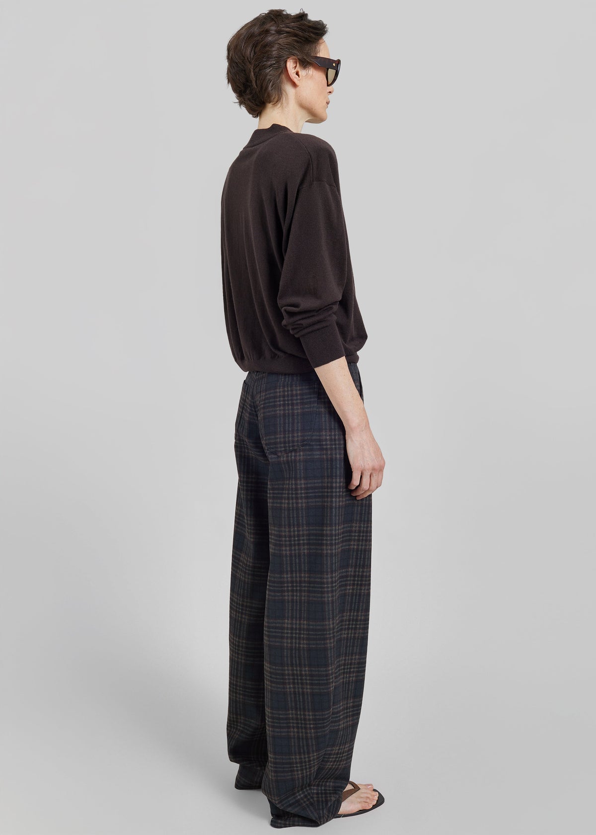 Rue Padded High Neck Sweater - Brown
