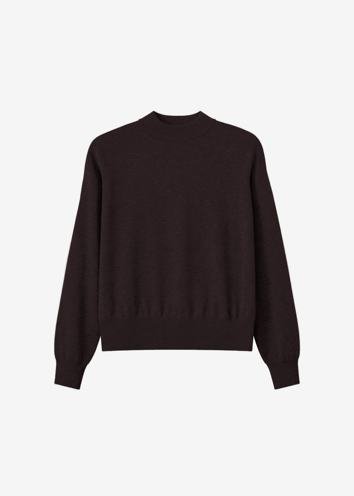 Rue Padded High Neck Sweater - Brown - 3