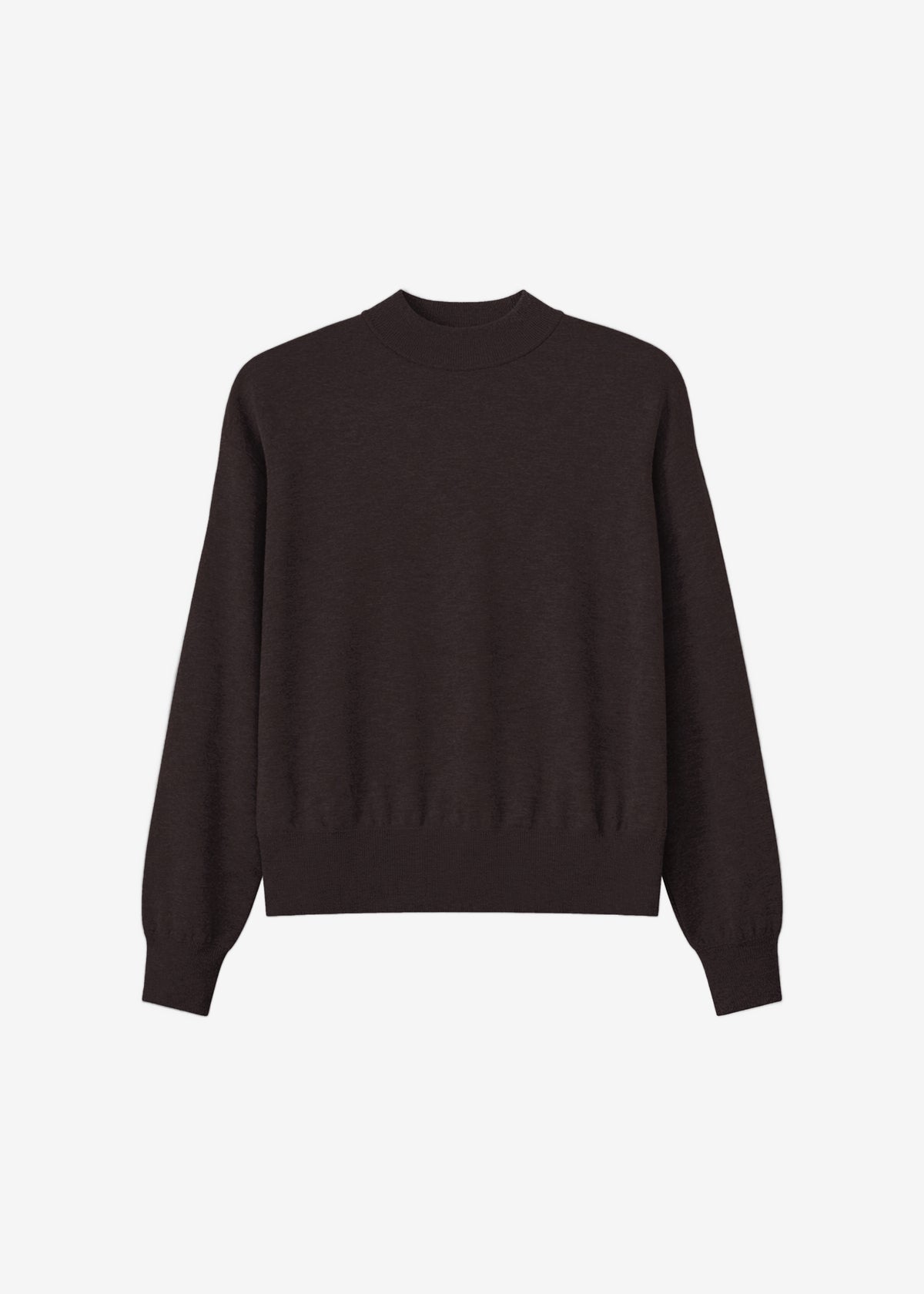 Rue Padded High Neck Sweater - Brown