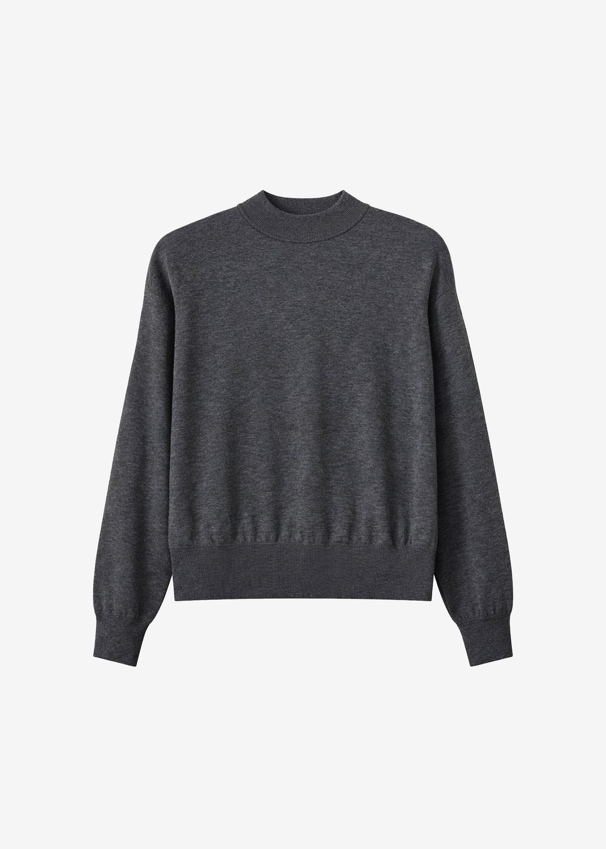 Rue Padded High Neck Sweater - Dark Grey - 4