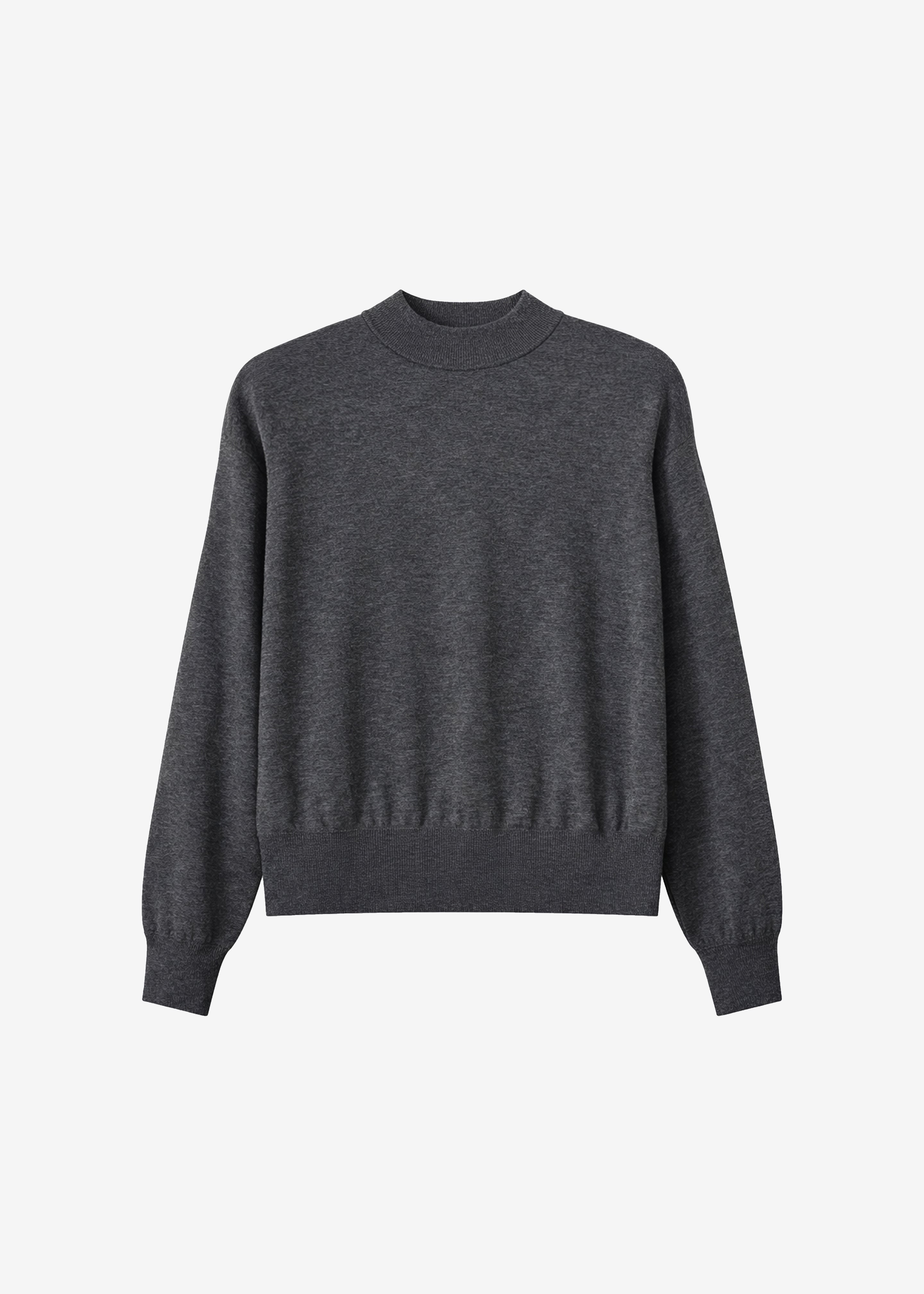 Rue Padded High Neck Sweater - Dark Grey - 4