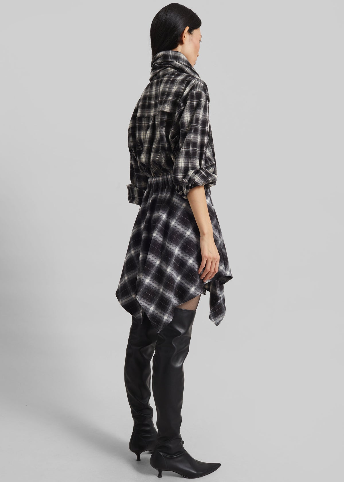 Rue Scarf Shirt - Black Plaid - 9
