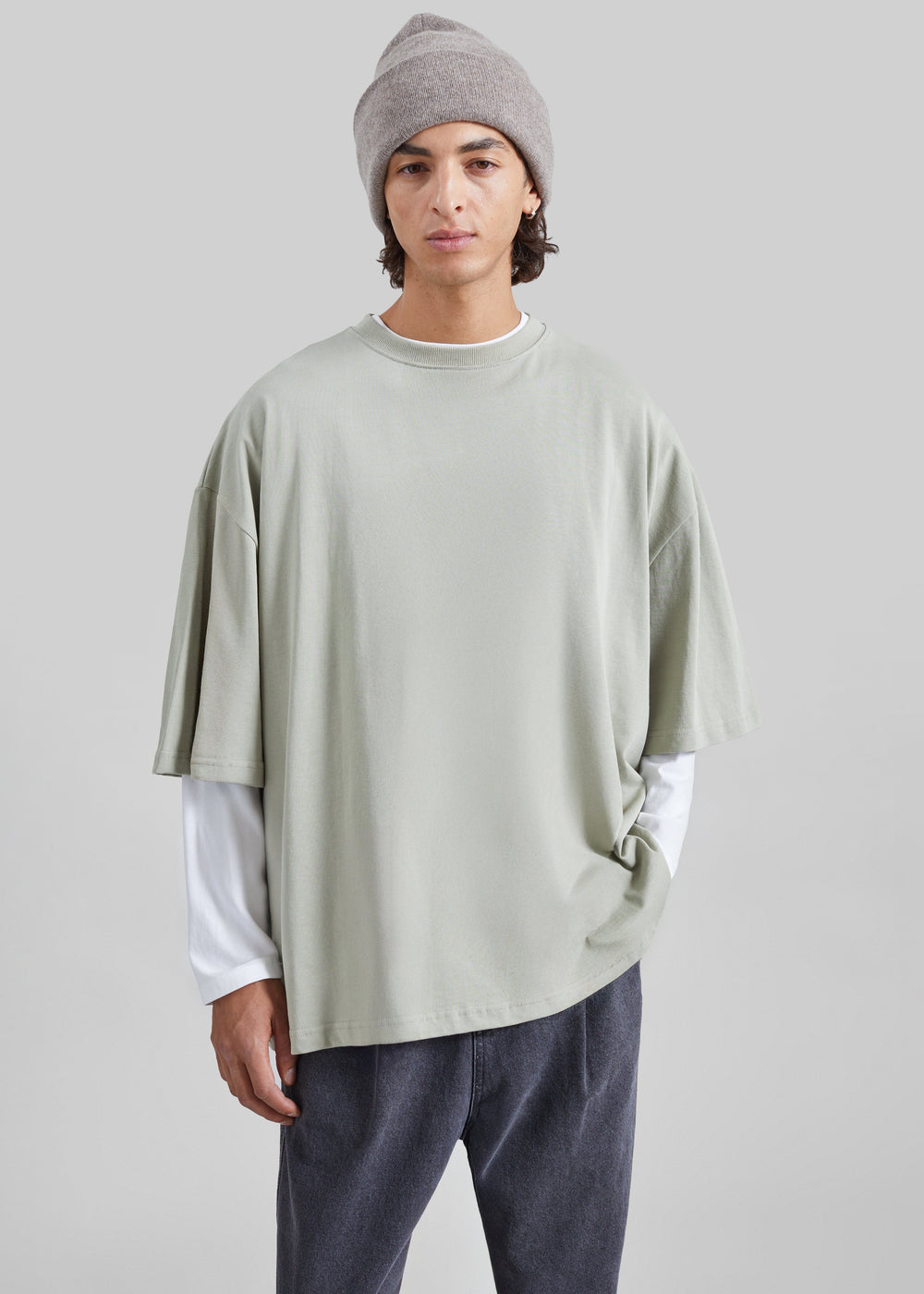 Ruelo Cotton Oversized T-Shirt - Sage - 1