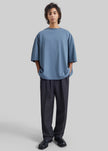 T-shirt oversize Ruelo en coton - Bleu ardoise