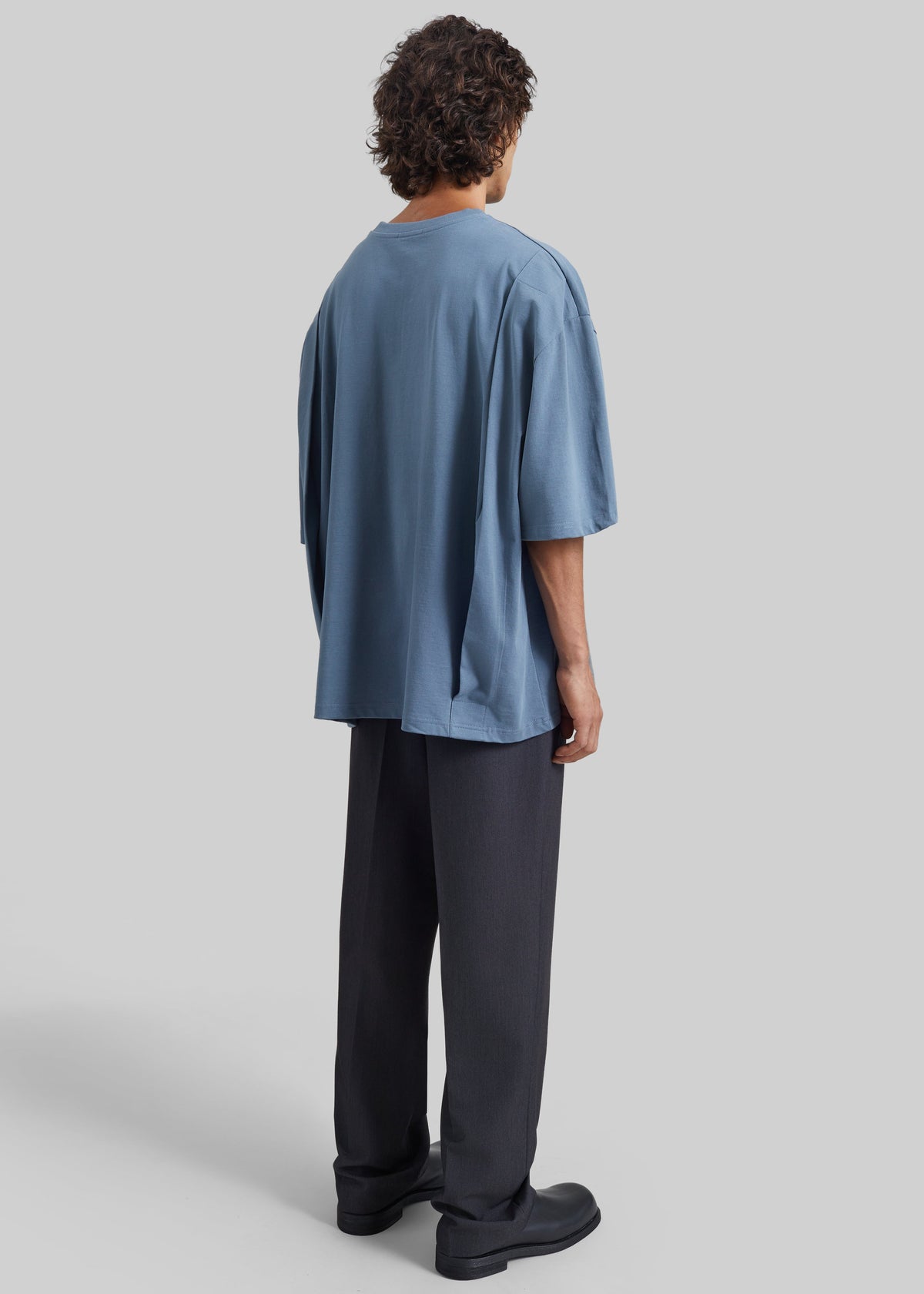 T-shirt oversize Ruelo en coton - Bleu ardoise