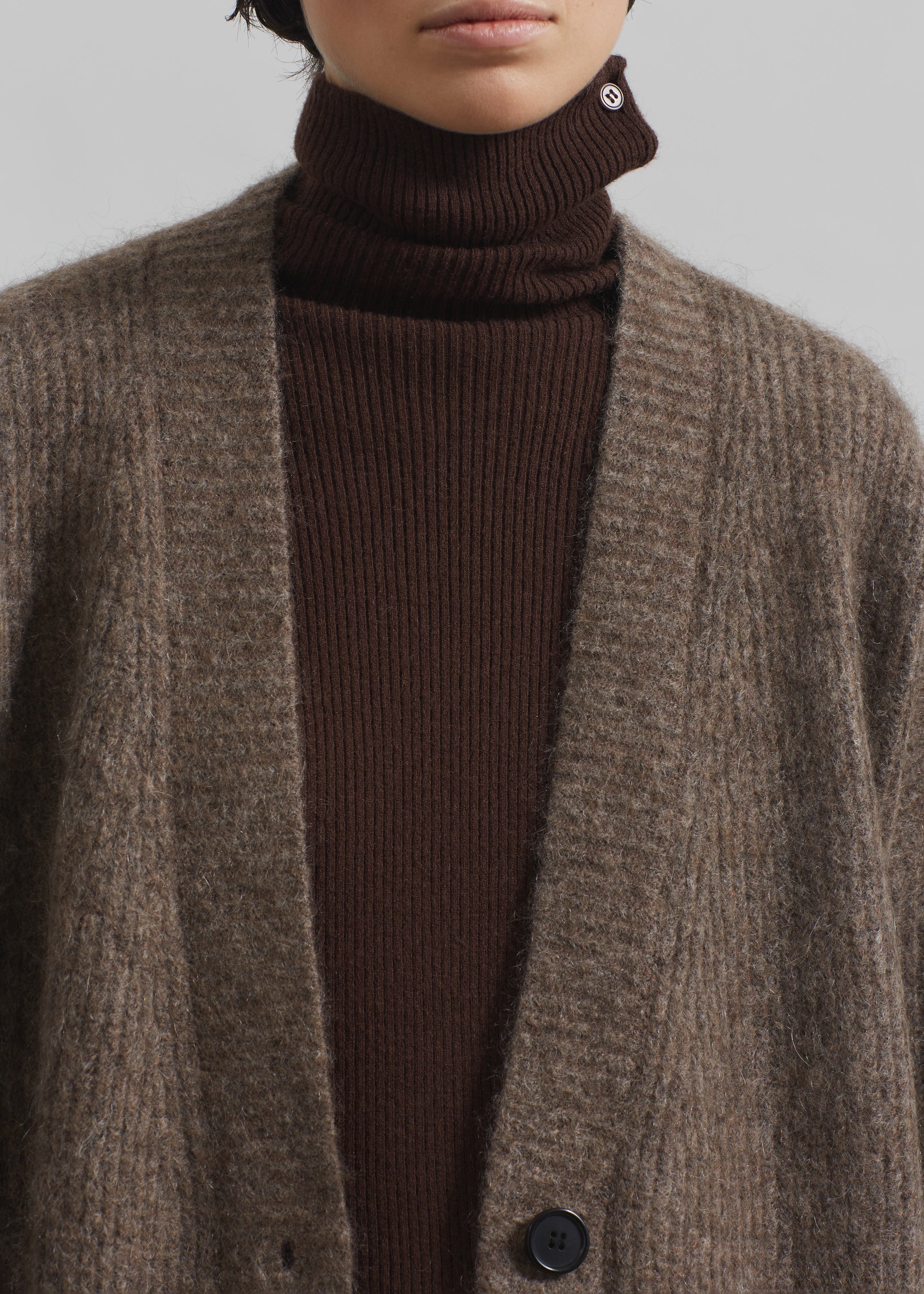 Ruhr Oversized Mohair Cardigan - Brown - 5