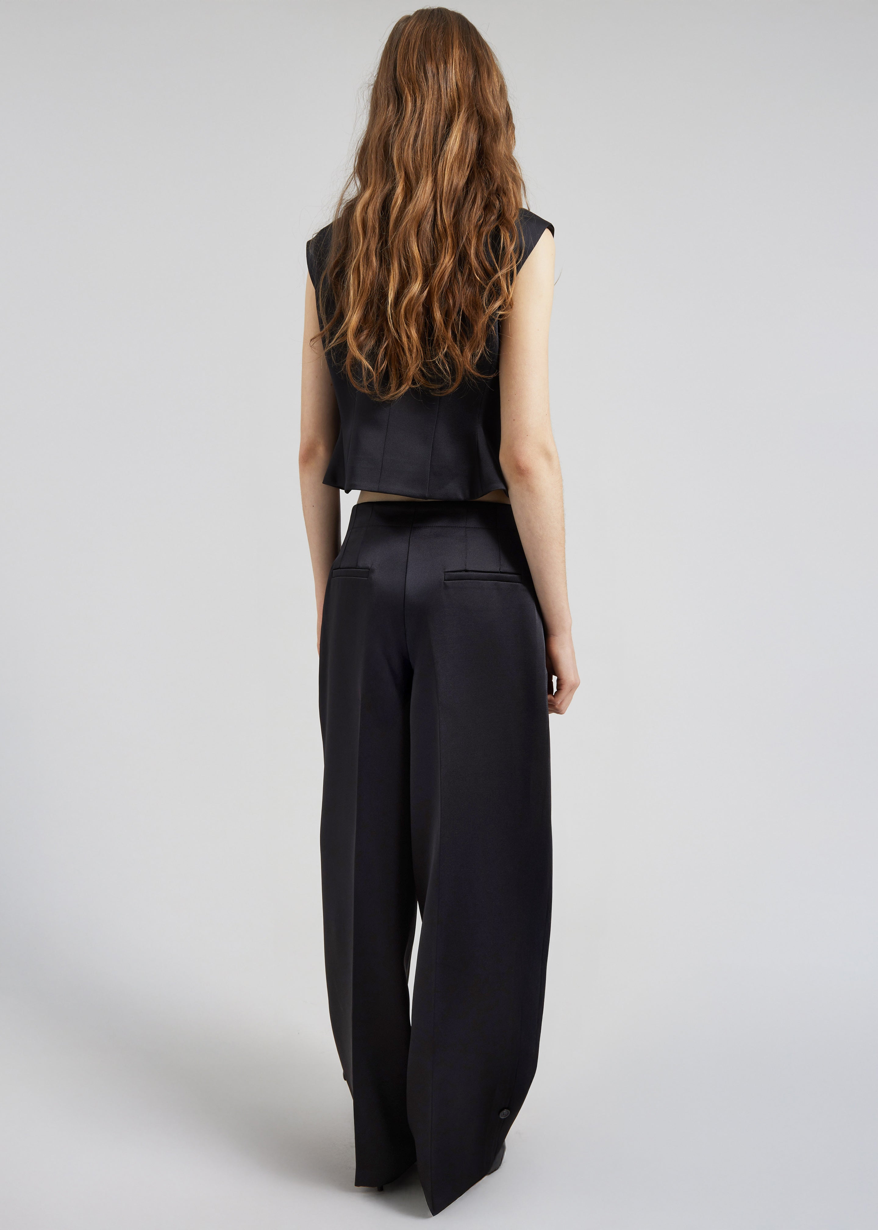 Rui Satin Trousers - Black - 9