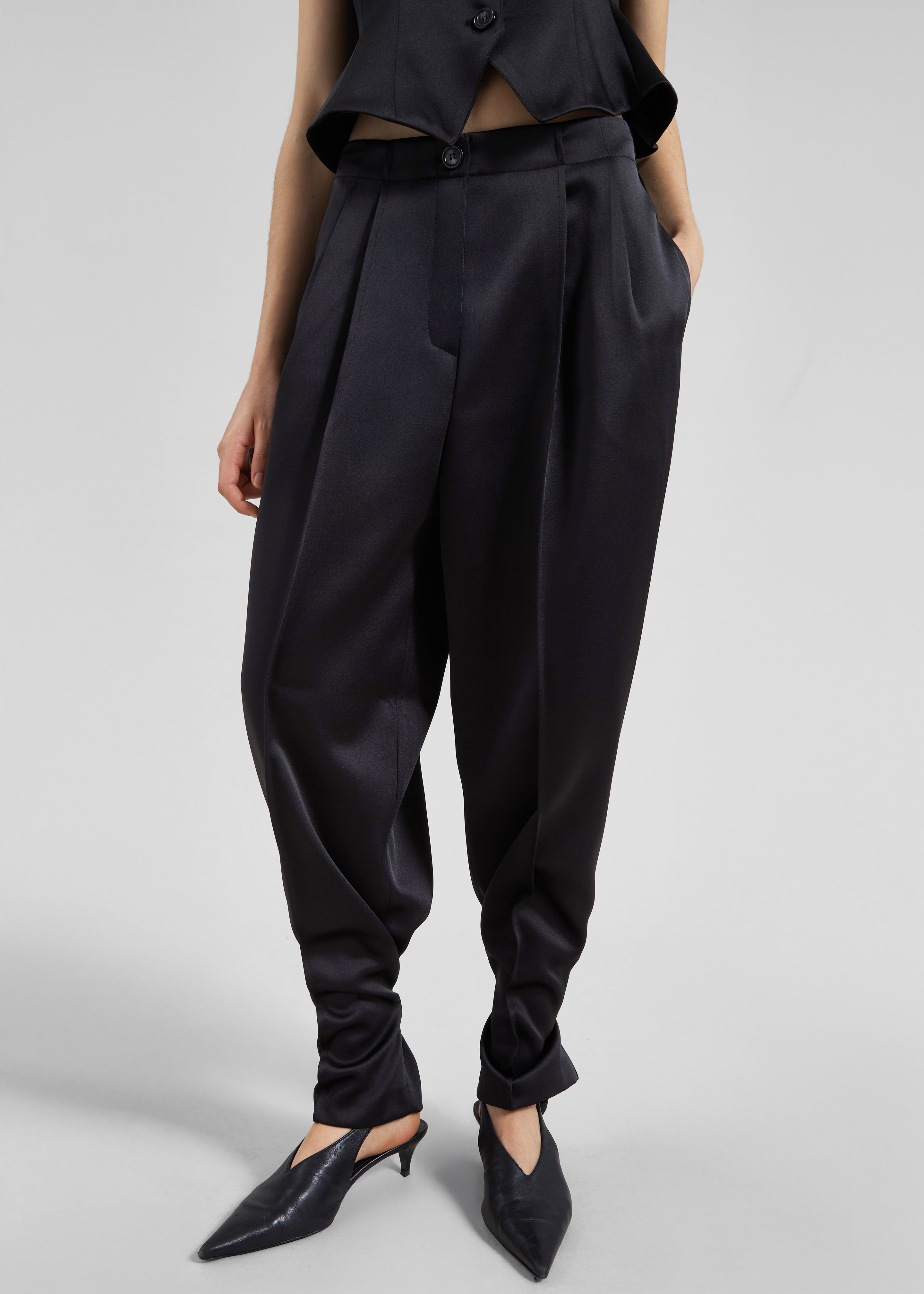 Rui Satin Trousers - Black - 7