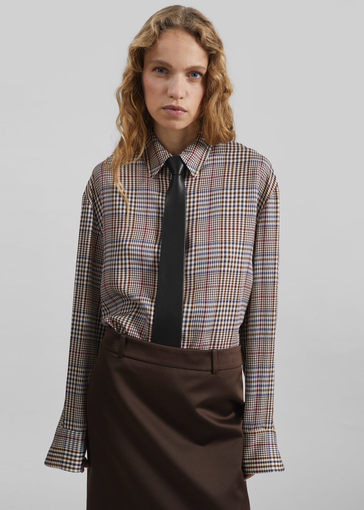 Rune Faux Leather Tie - Black - 3